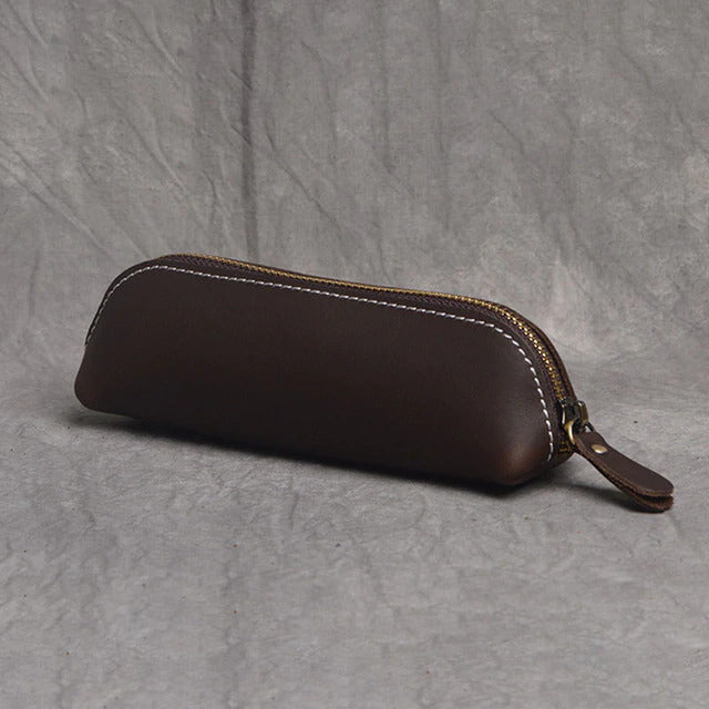 The Paavo Leather Pen Case | Leather Makeup Pouch-5