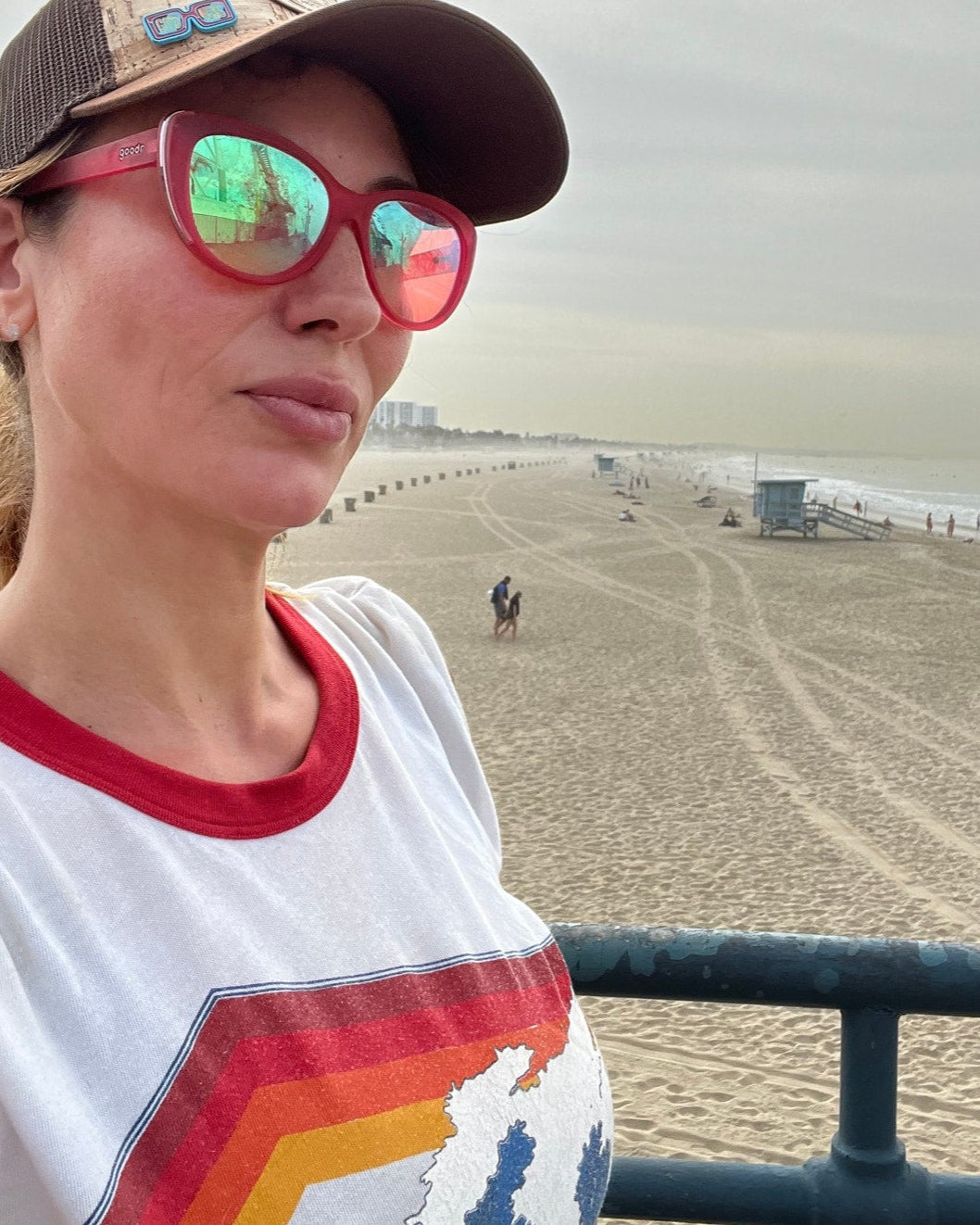 Aviator Nation Tsunami Rainbow 70s Style Cropped Tee