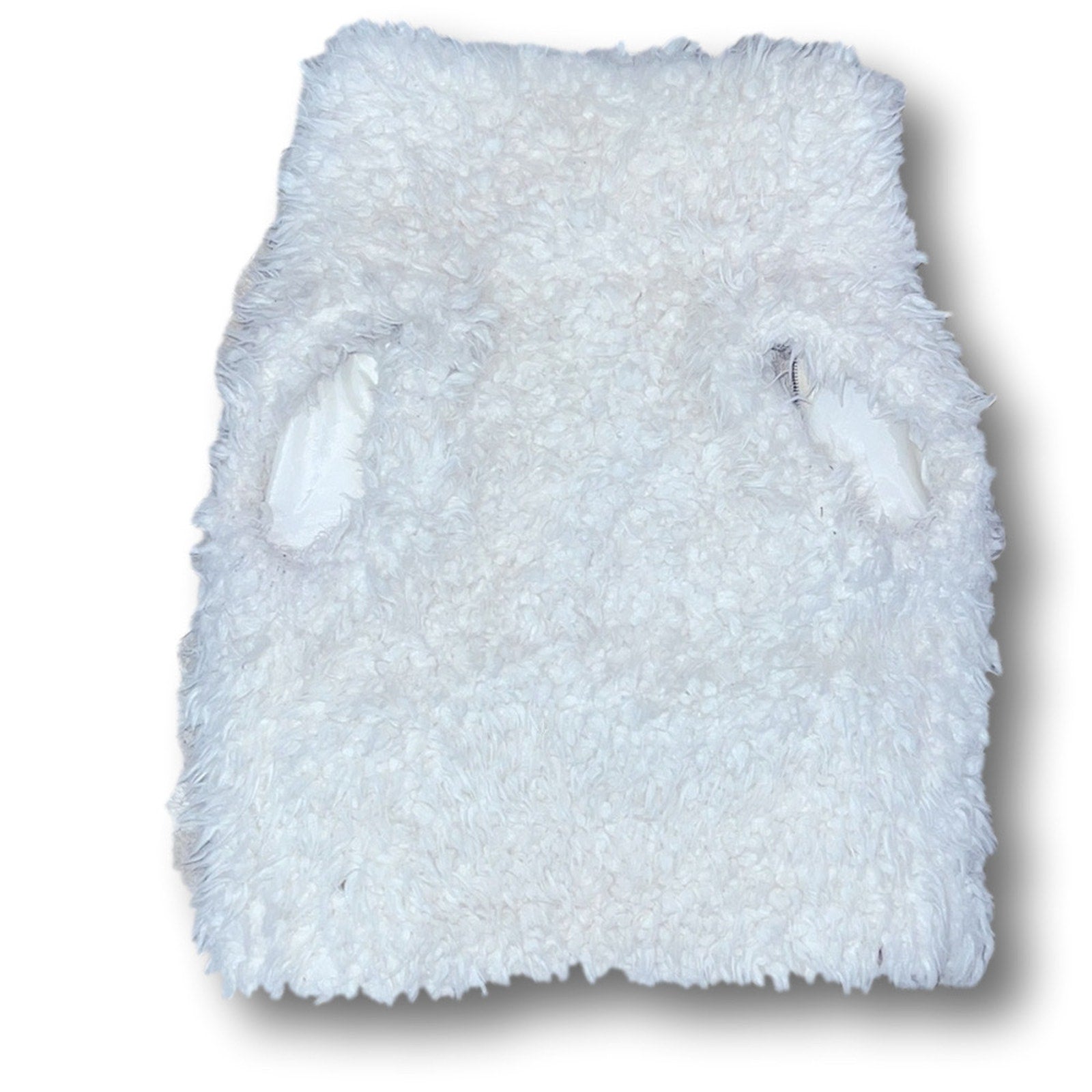 Faux Fur Holiday + Festival Vest – White – Size L