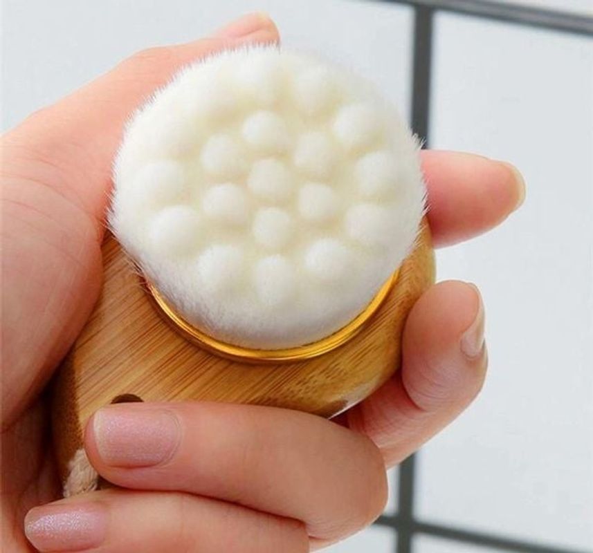 Gentle Bamboo Facial Brush with Natural Bamboo Handle