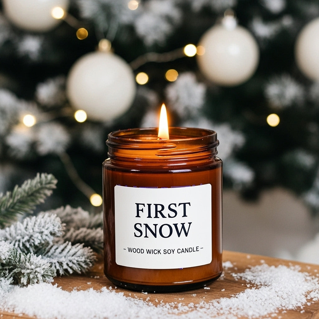 First Snow Wood Wick Soy Candle-4