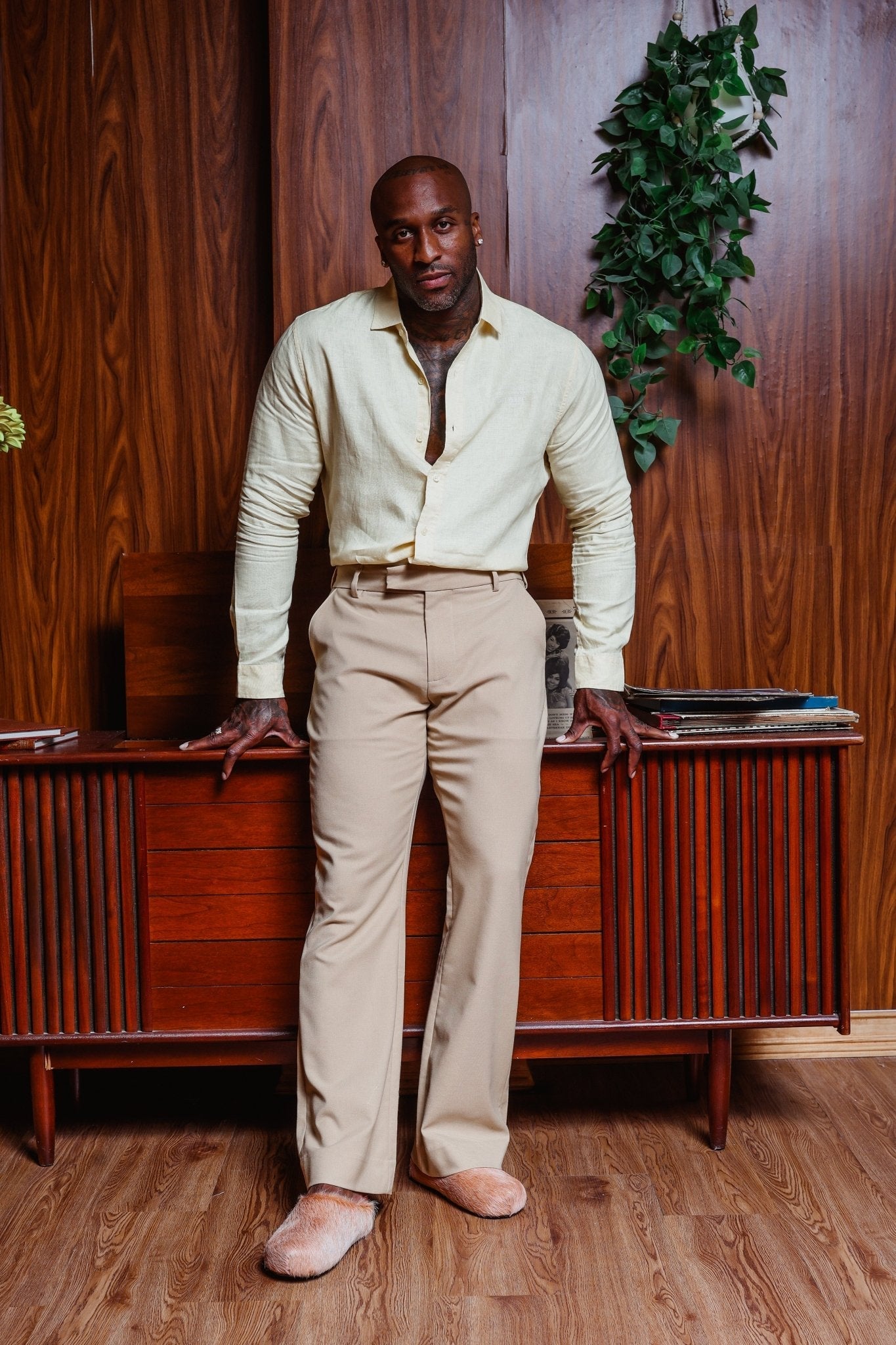 Saint Perry Slim Fit Linen Shirt – Yellow