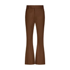 Saint Perry 100% Wool Belted Flare Pants - Coffee