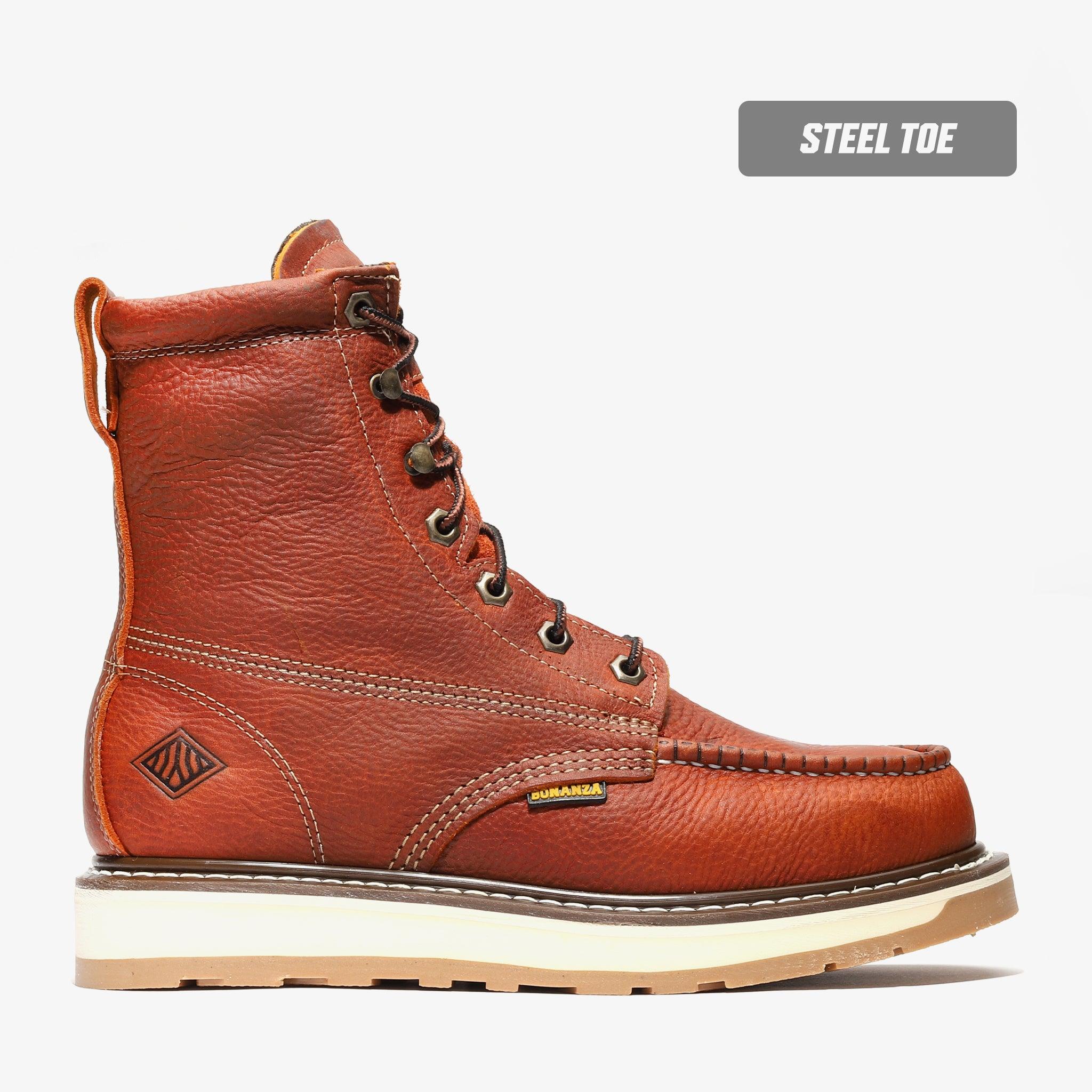 Frontier Dual 8" Moc Toe Steel Toe Boot – Golden Brown