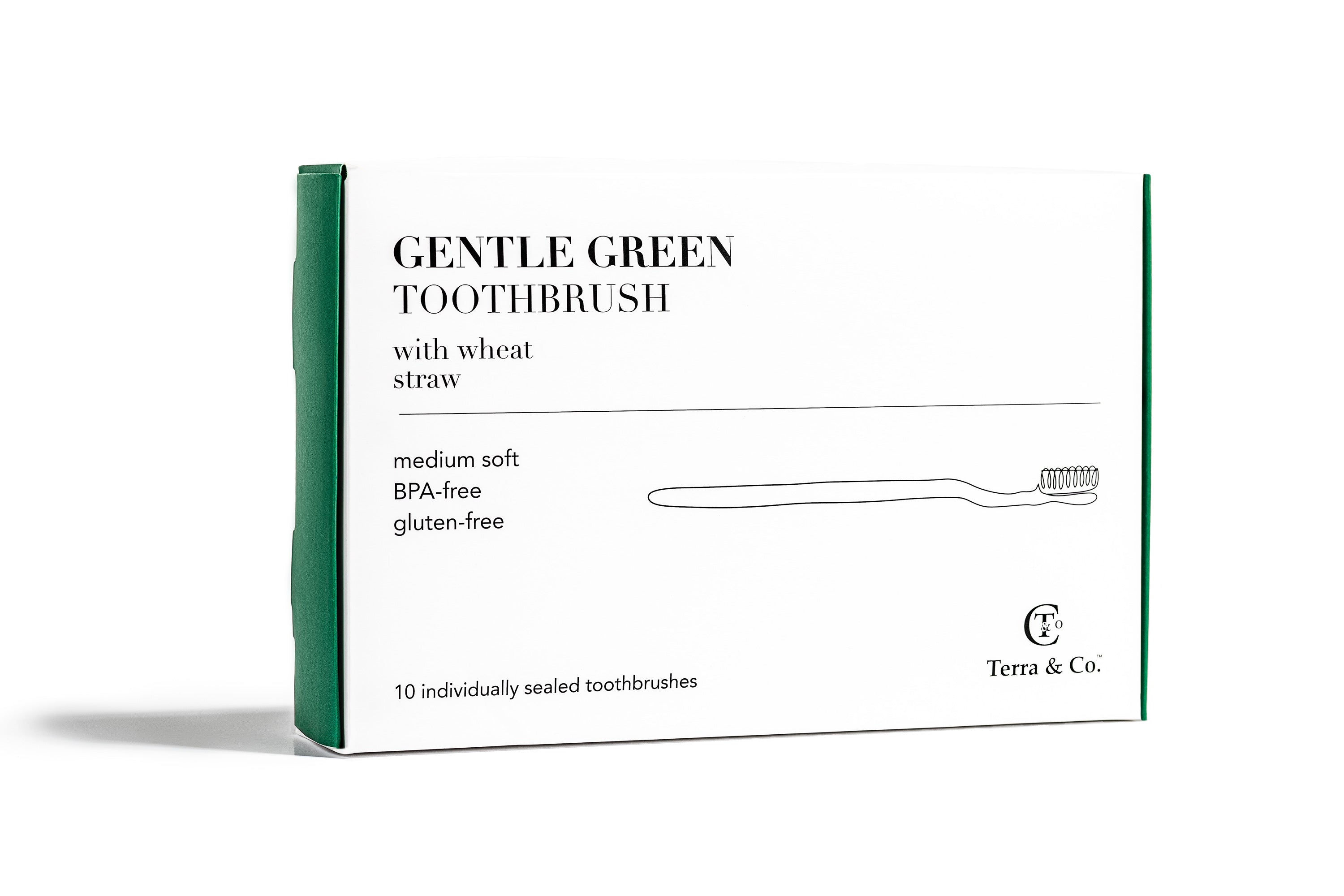 Gentle Green Toothbrush Family Pack (10 Count) – Eco-Friendly Wheat Straw Toothbrushes for Sensitive Teeth | BPA-Free, Travel-Friendly, Plastic-Free