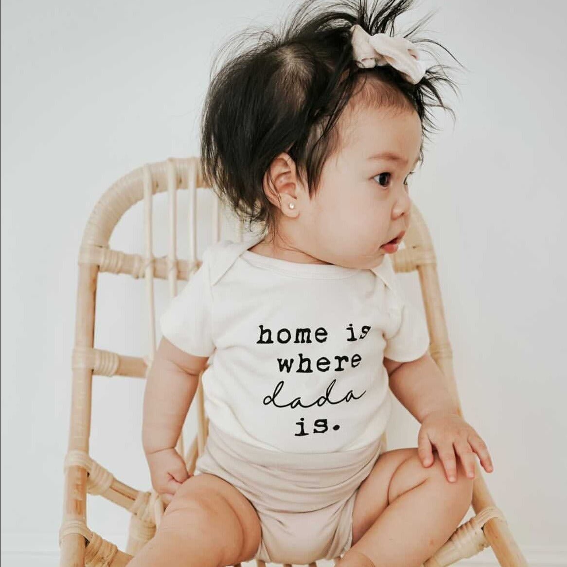 Home is Where Dada is Organic Cotton Baby Bodysuit – Short Sleeve