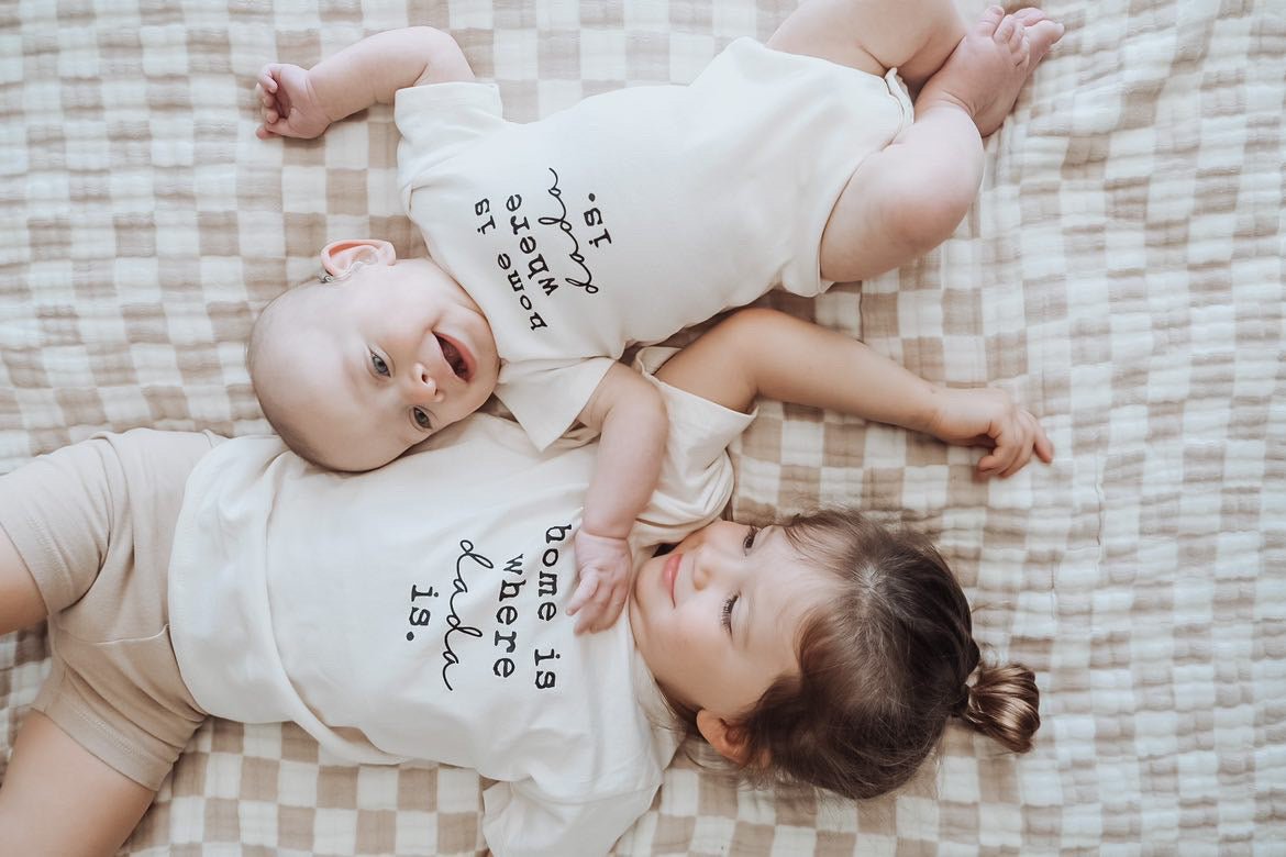 Home is Where Dada is Organic Cotton Baby Bodysuit – Short Sleeve