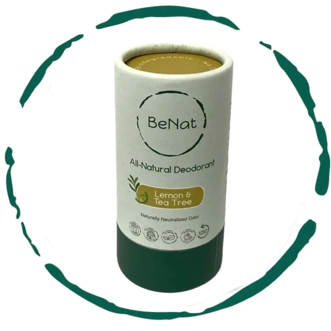 BeNat All-Natural Plastic-Free Deodorant – 3 Oz