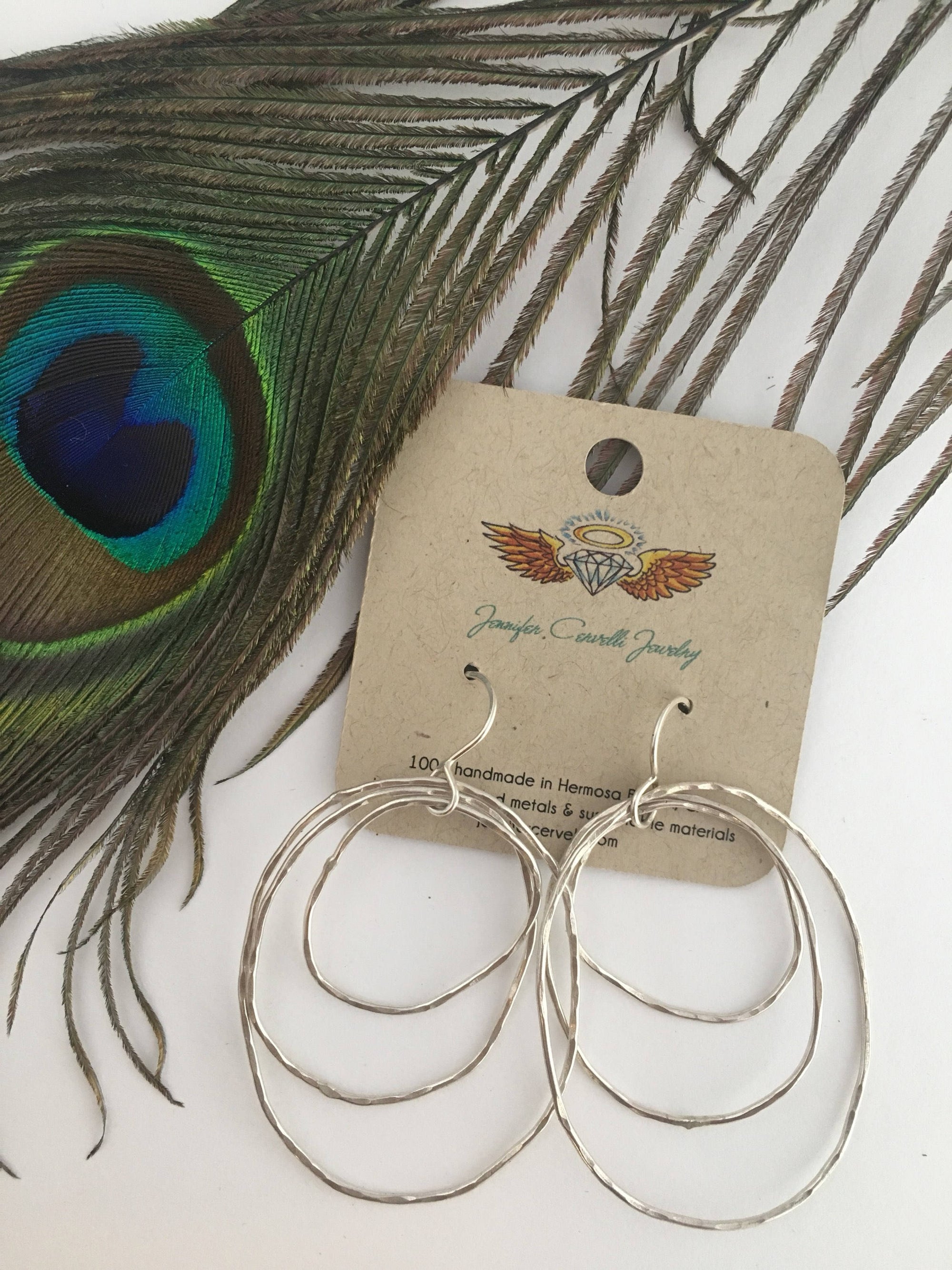 Peacock Feather Earrings-2