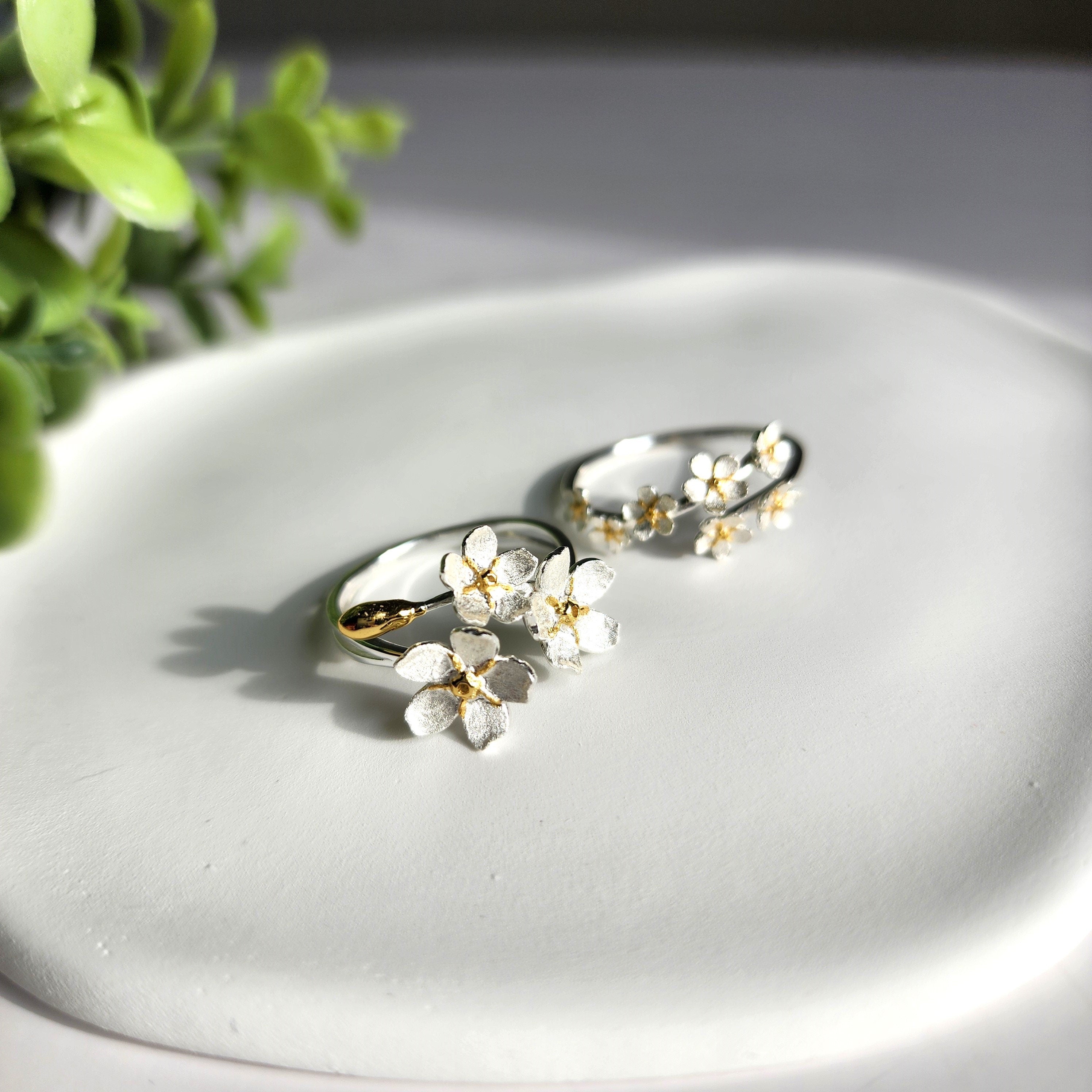 Forget Me Not S925 Silver Flower Rings