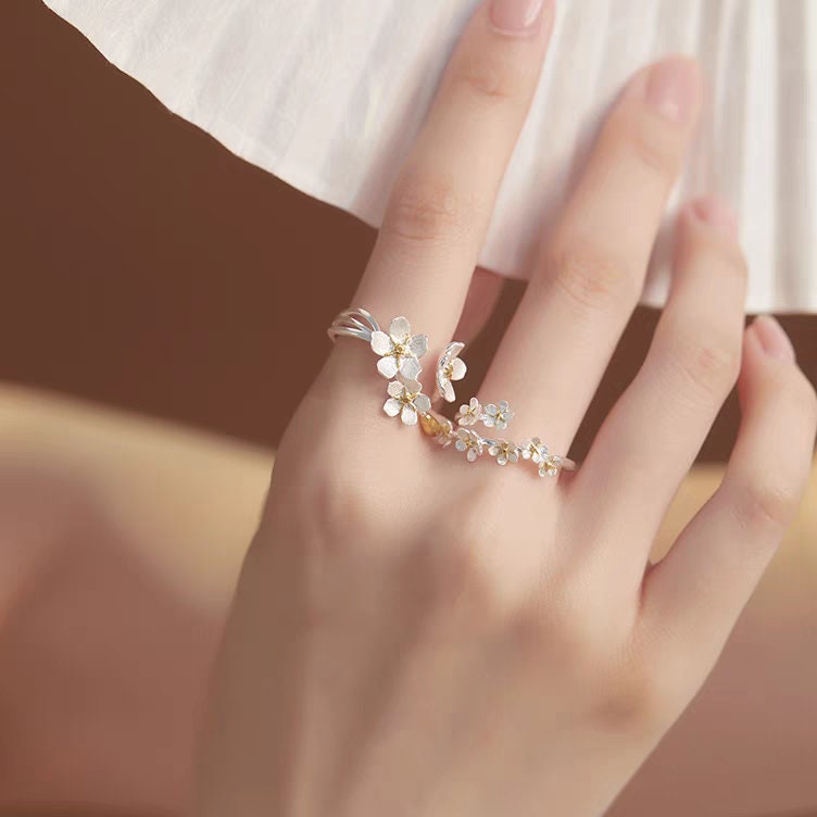 Forget Me Not S925 Silver Flower Rings