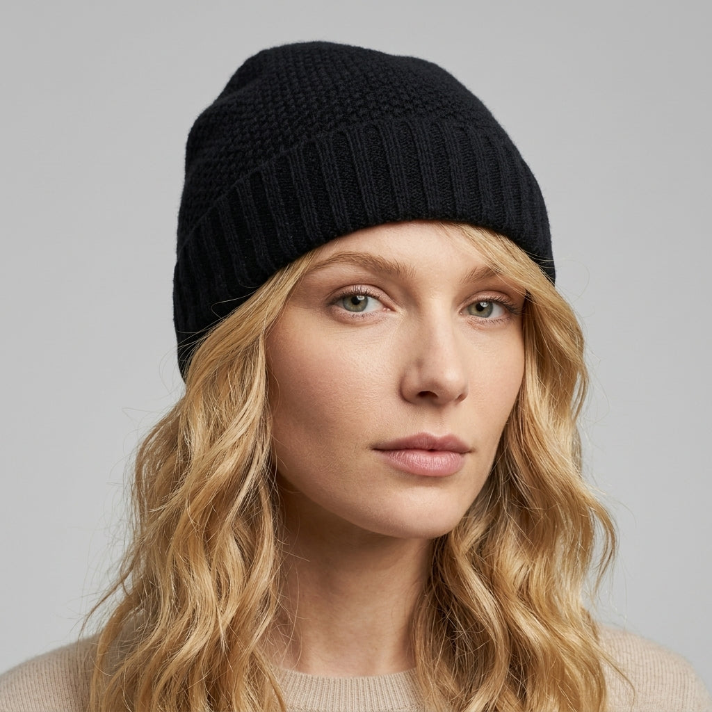 CASHMERE HONEYCOMB BEANIE-5