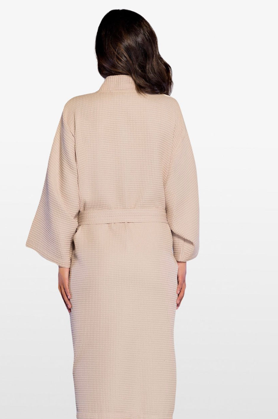 Waffle Spa Bath Kimono Long Robe-1
