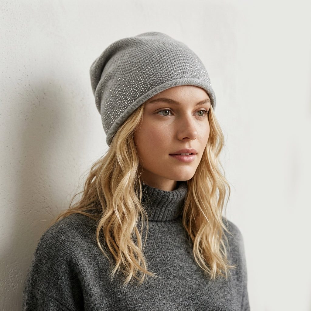 CASHMERE HAT WITH RHINESTONES-5