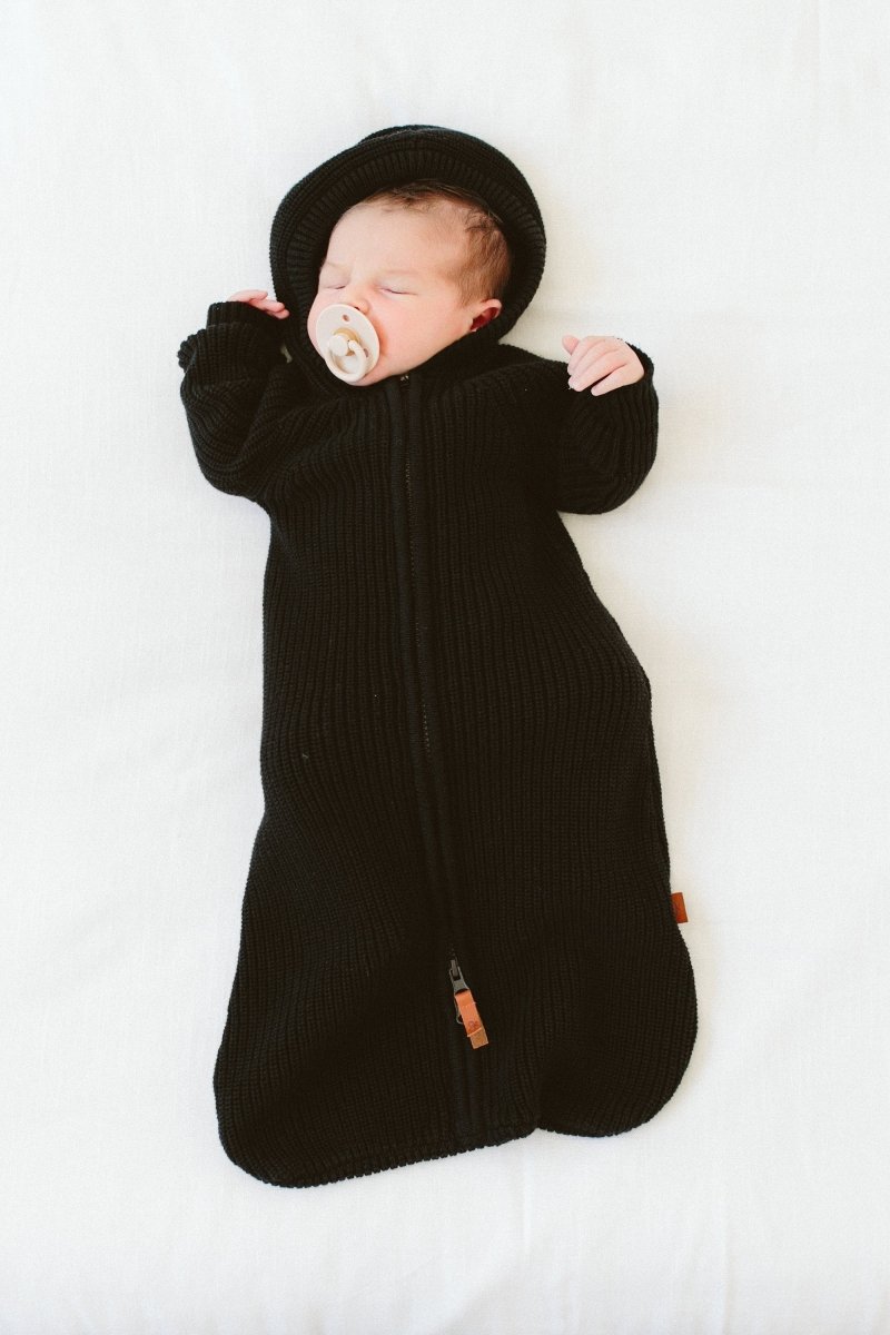 Knit Organic Cotton Wearable Baby Blanket – Shadow