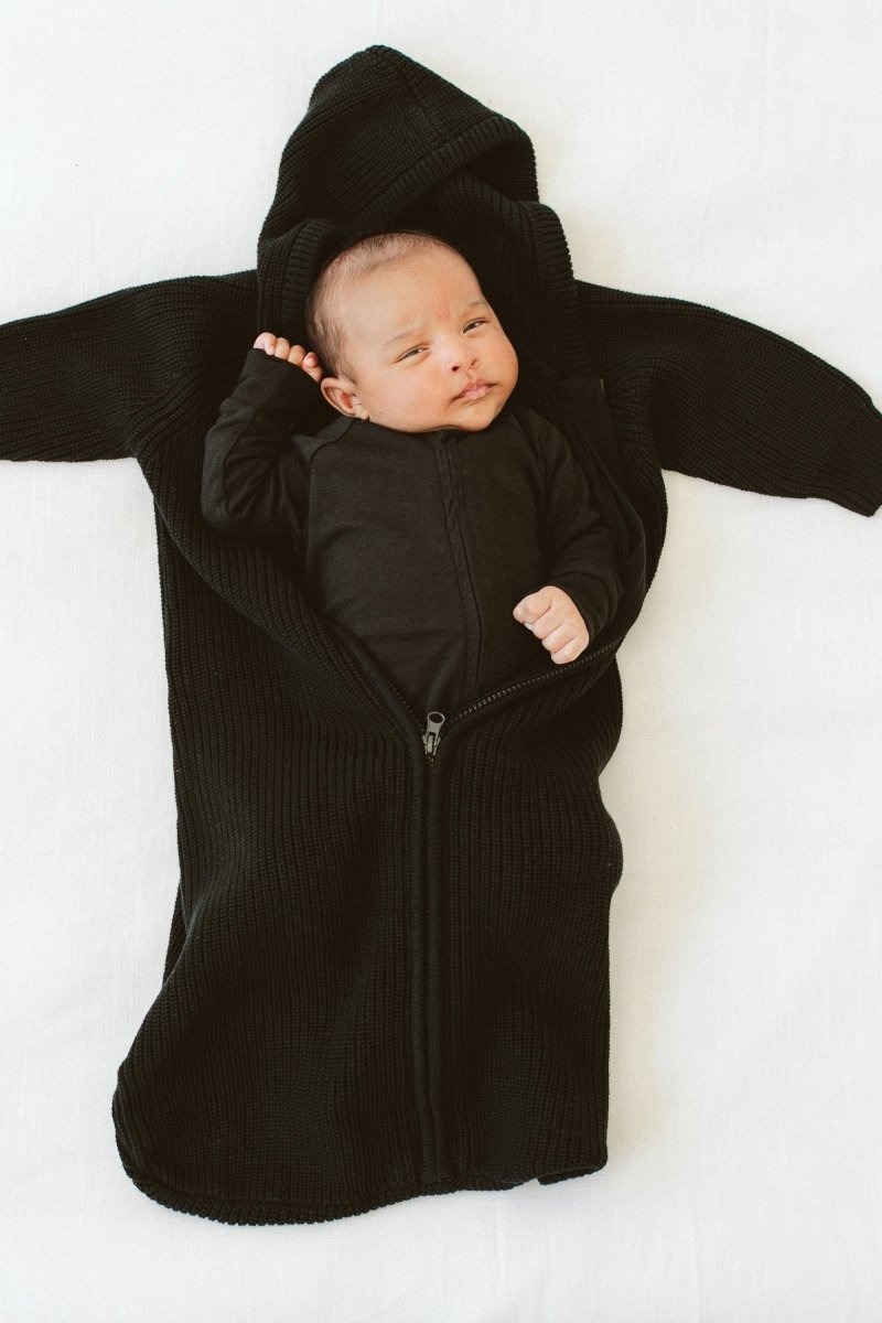 Knit Organic Cotton Wearable Baby Blanket – Shadow
