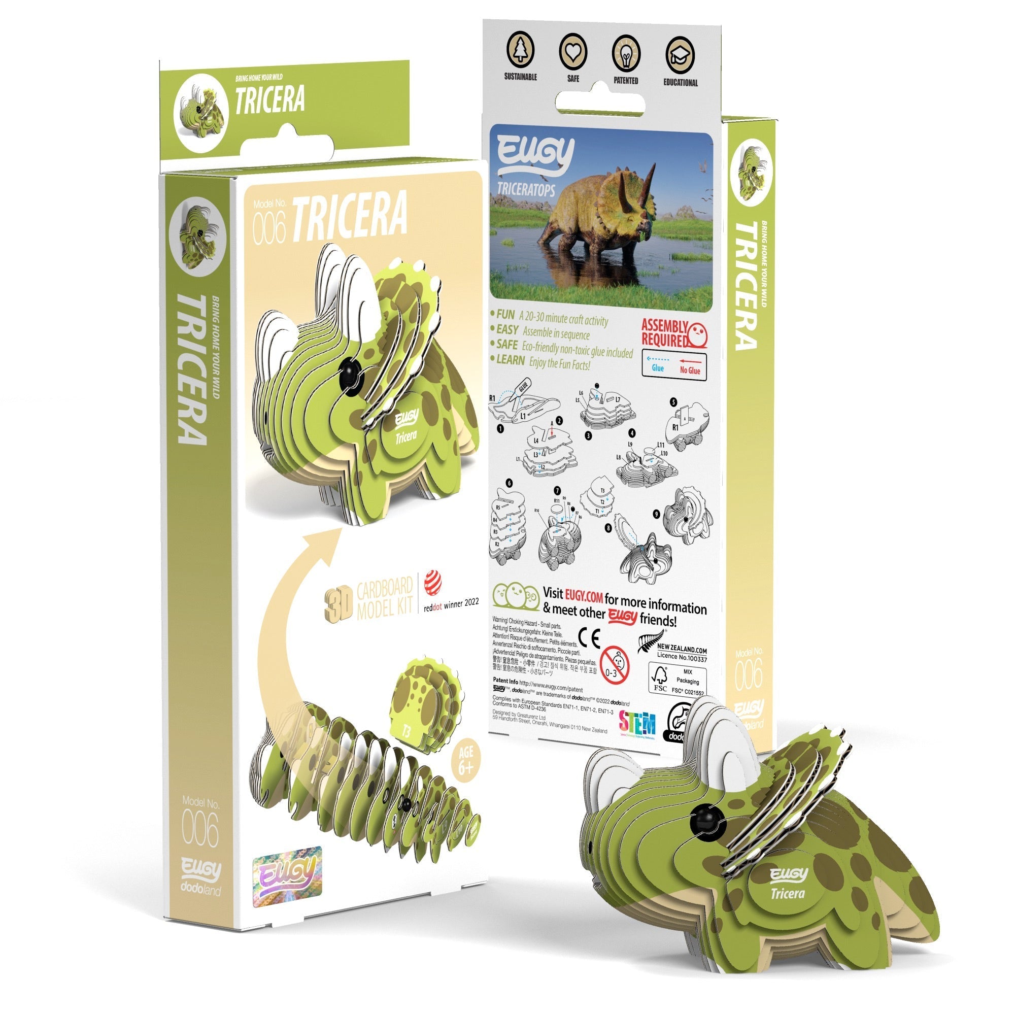 EUGY Triceratops 3D Puzzle-0