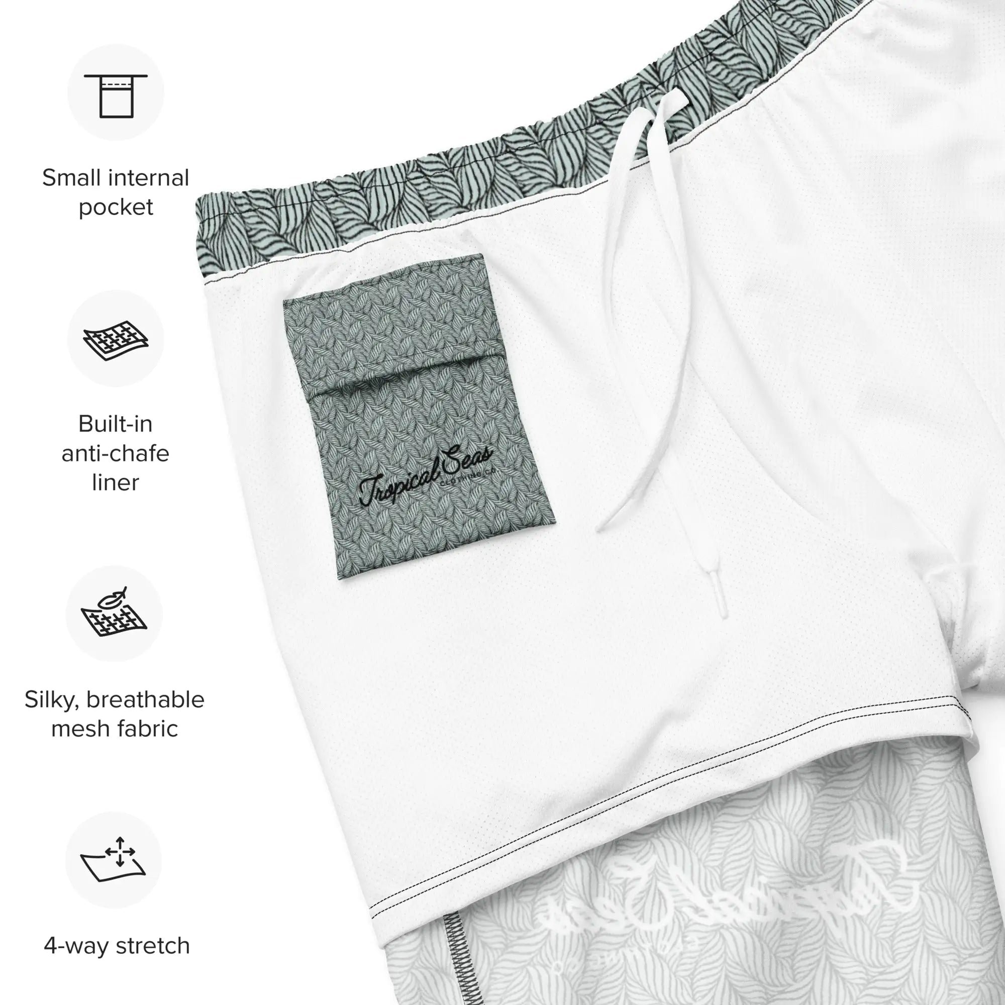 Men's Eco Gray Palm Swim Trunks