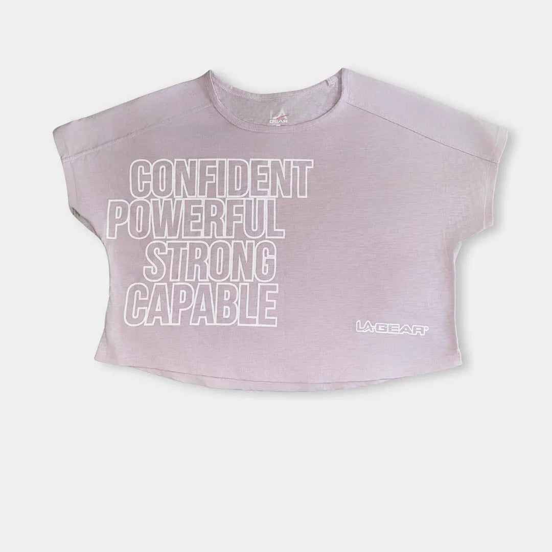 LA Gear Women’s Cropped Logo Tee | Lavender-Pink