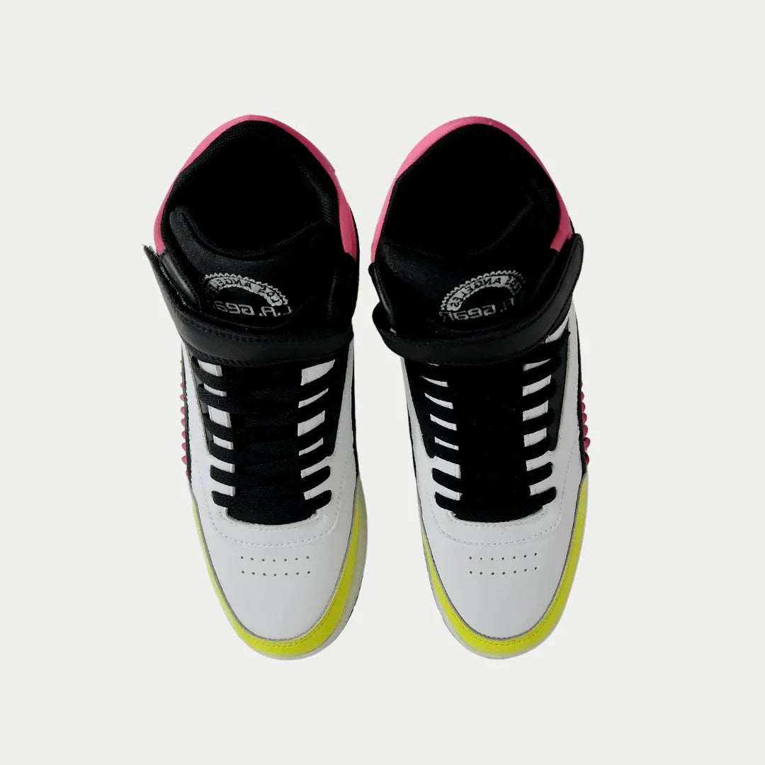LA Gear Women's Flame Retro Hightop – Black x Pink x Lime
