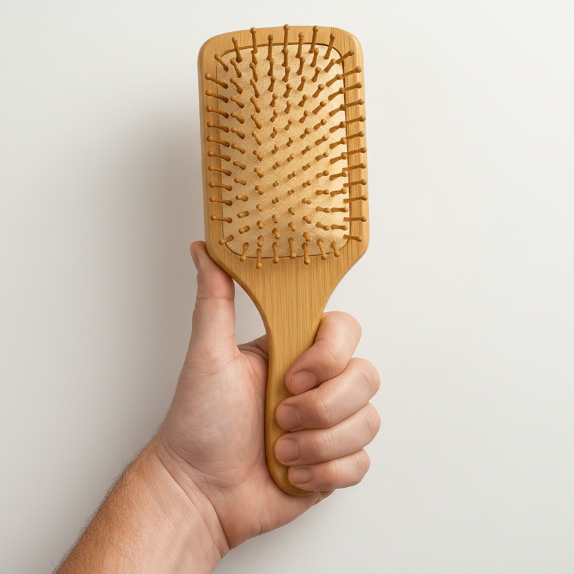 Large Paddle Style Bamboo Hairbrush