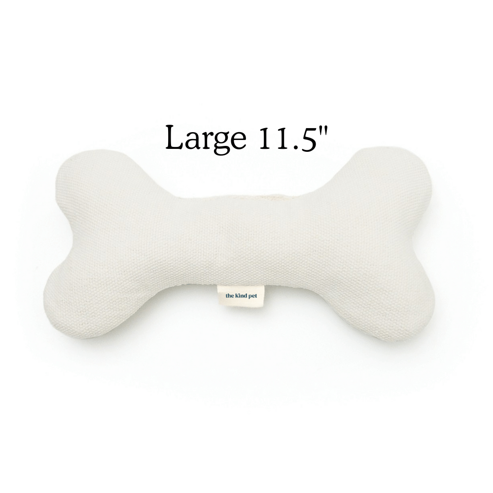 Boba & Vespa Plush Hemp Dog Bone Toy for Gentle Chewers – Soft & Squeaker Free