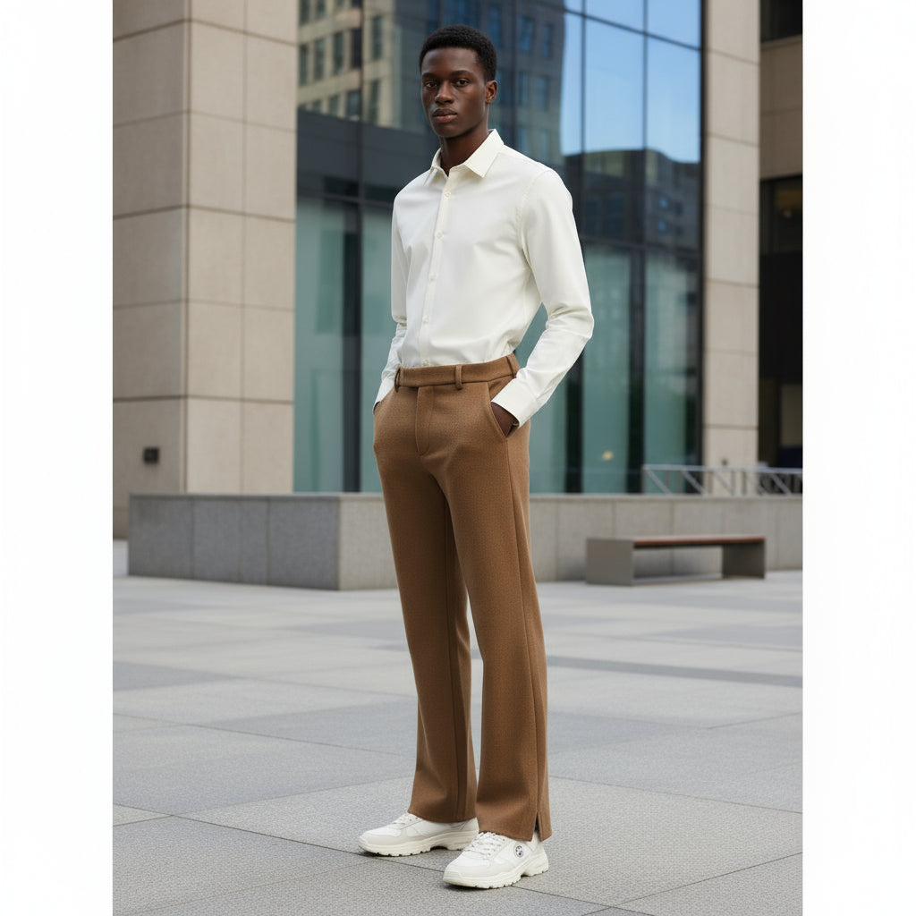Saint Perry Lavrey Tux Flare Pants in Coffee