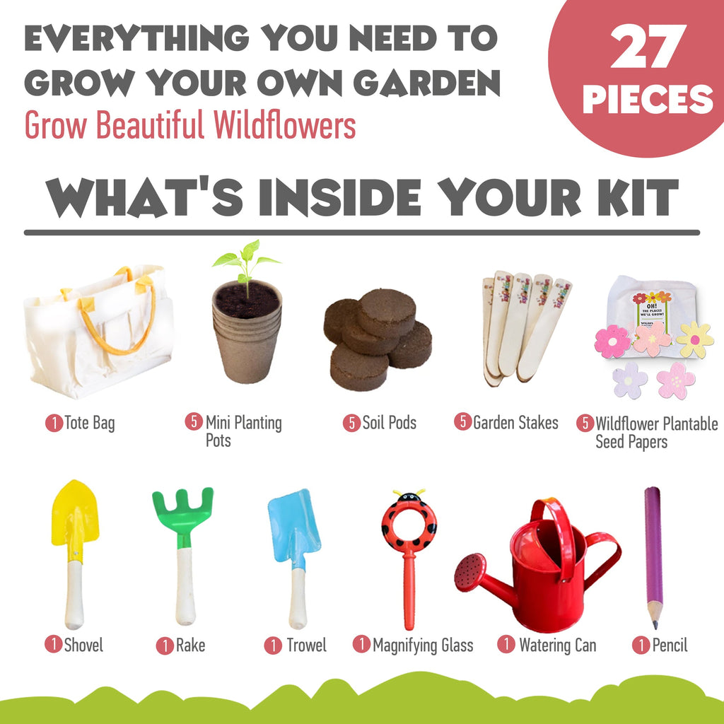 My First Gardening Kit Kids 27-Piece Gardening Set