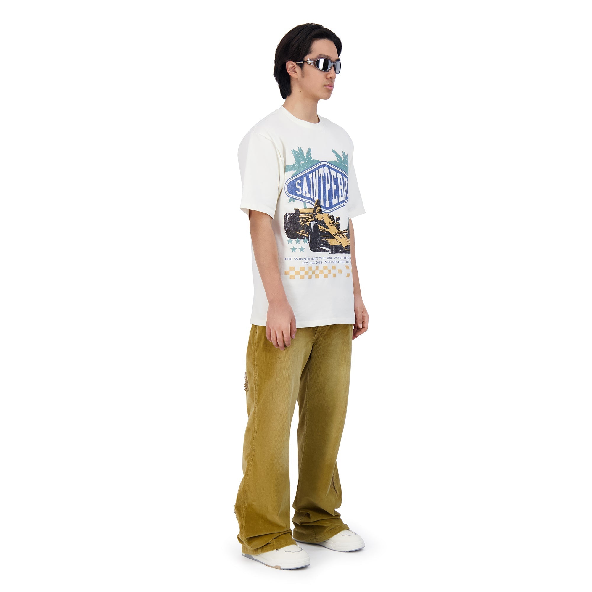 SAINT PERRY Straight Wide Leg Corduroy Pants