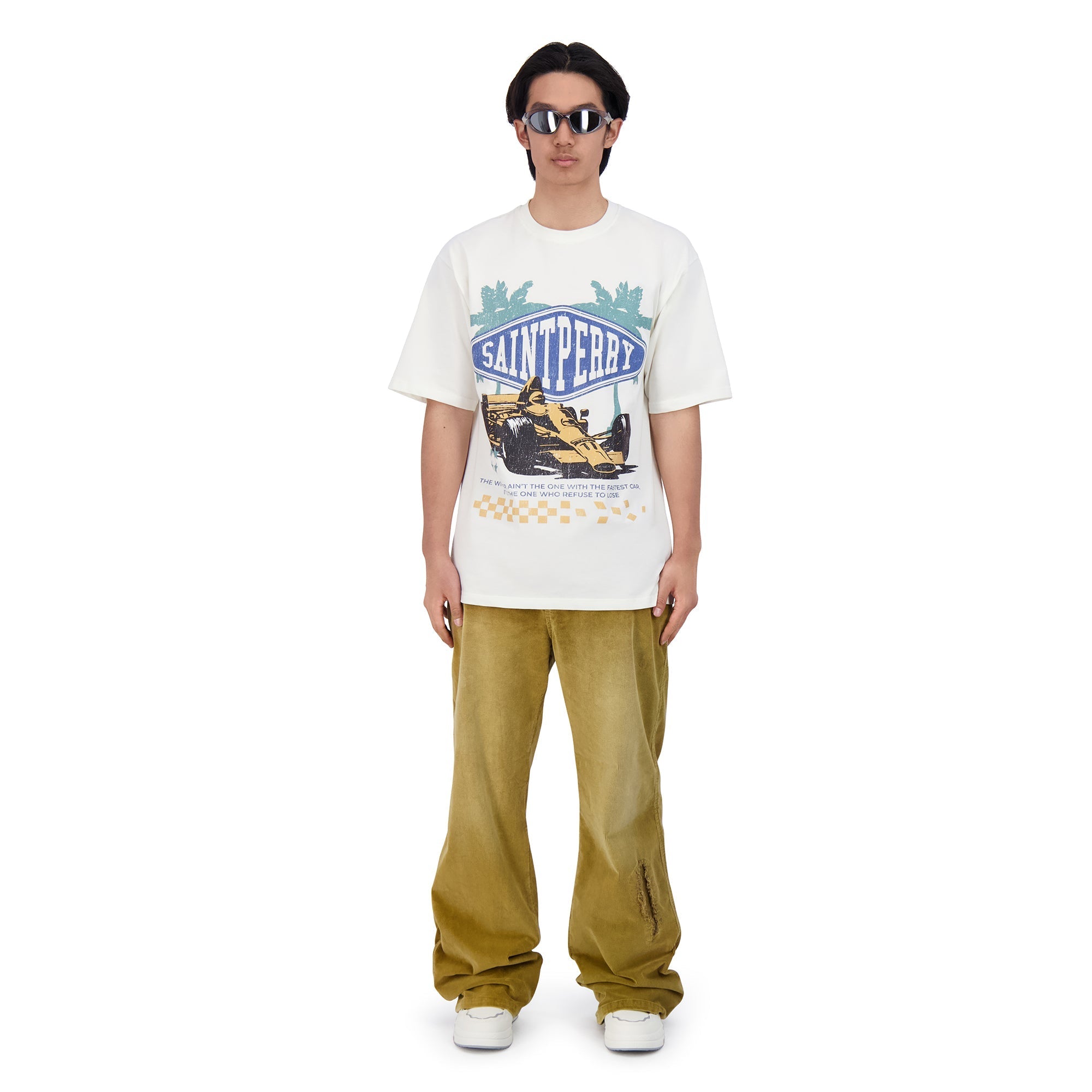 SAINT PERRY Straight Wide Leg Corduroy Pants