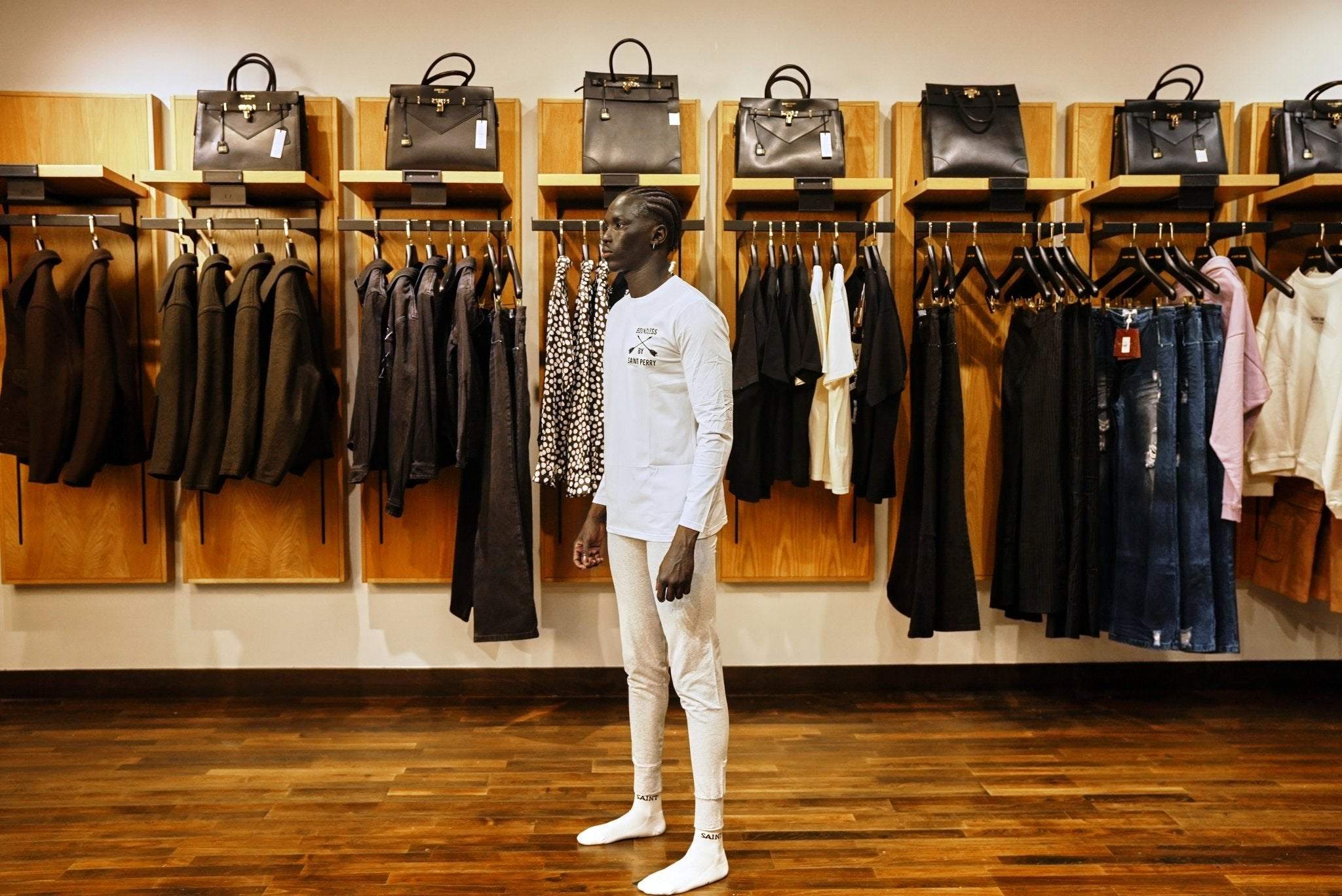 Long Sleeve Crewneck White T-Shirt