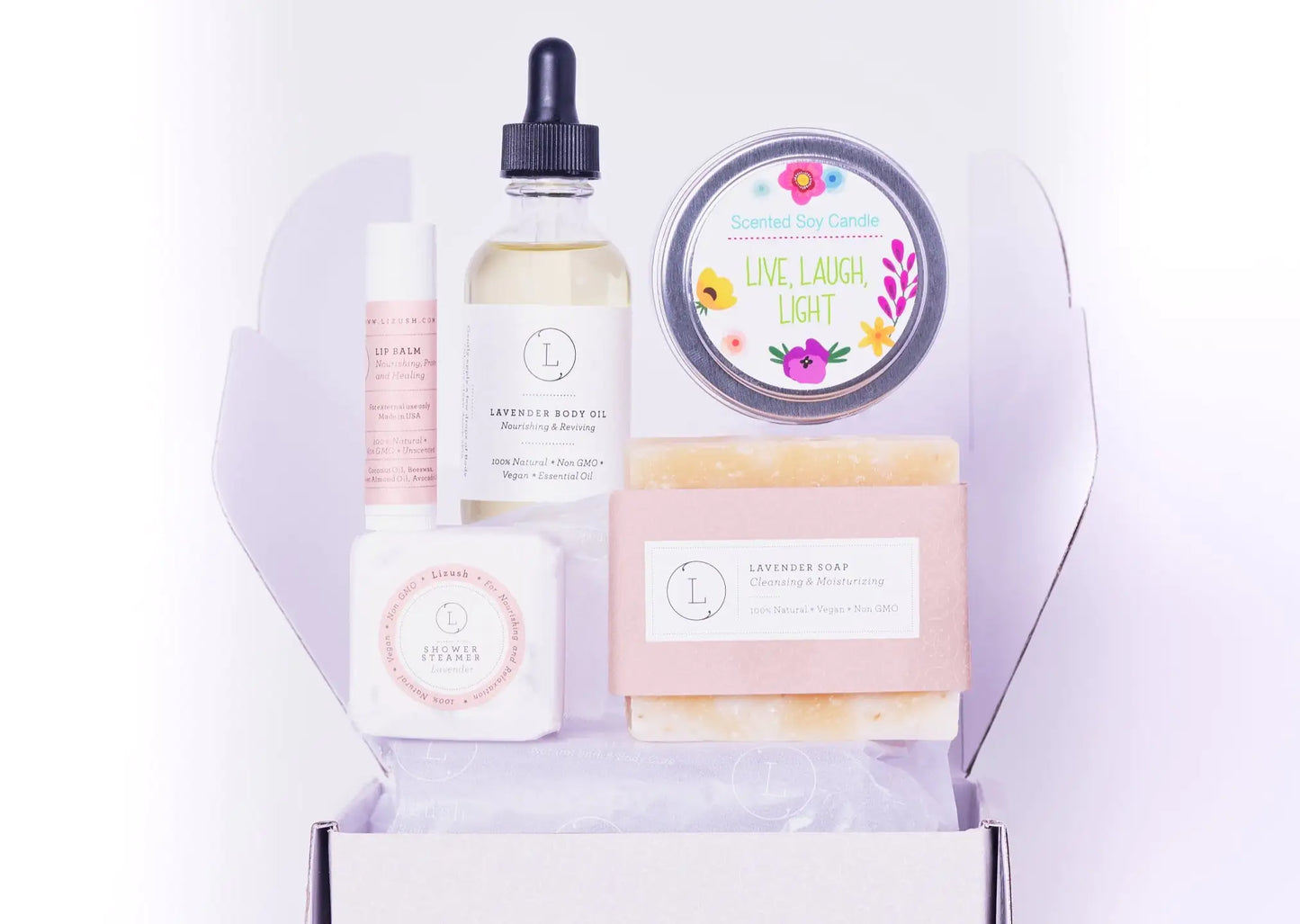 Live, Laugh, Light Lavender Unwind 5-Piece Gift Set