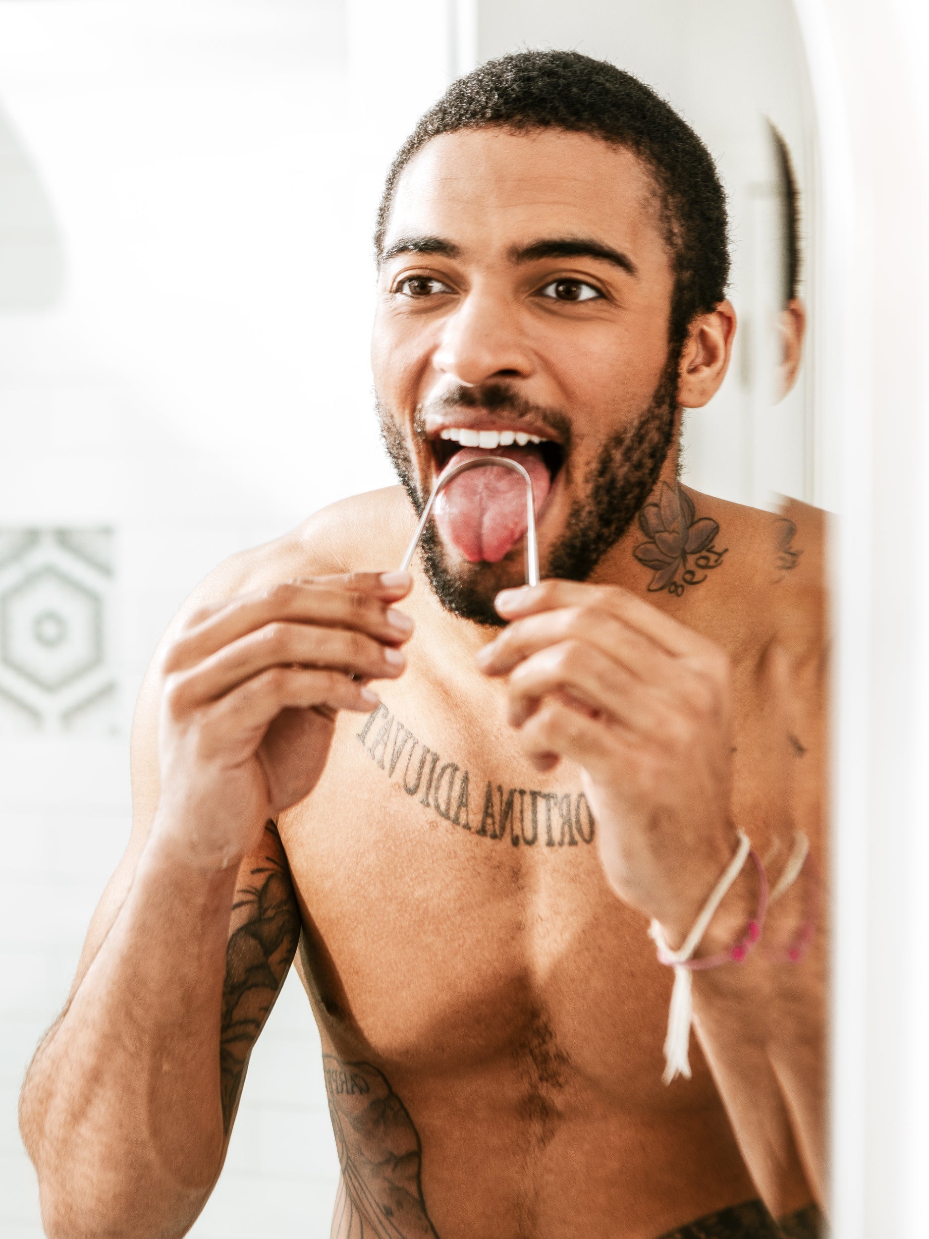 Stainless Steel Tongue Scraper – Ayurvedic Oral Detox Tool for Fresh Breath & Bad Breath Relief