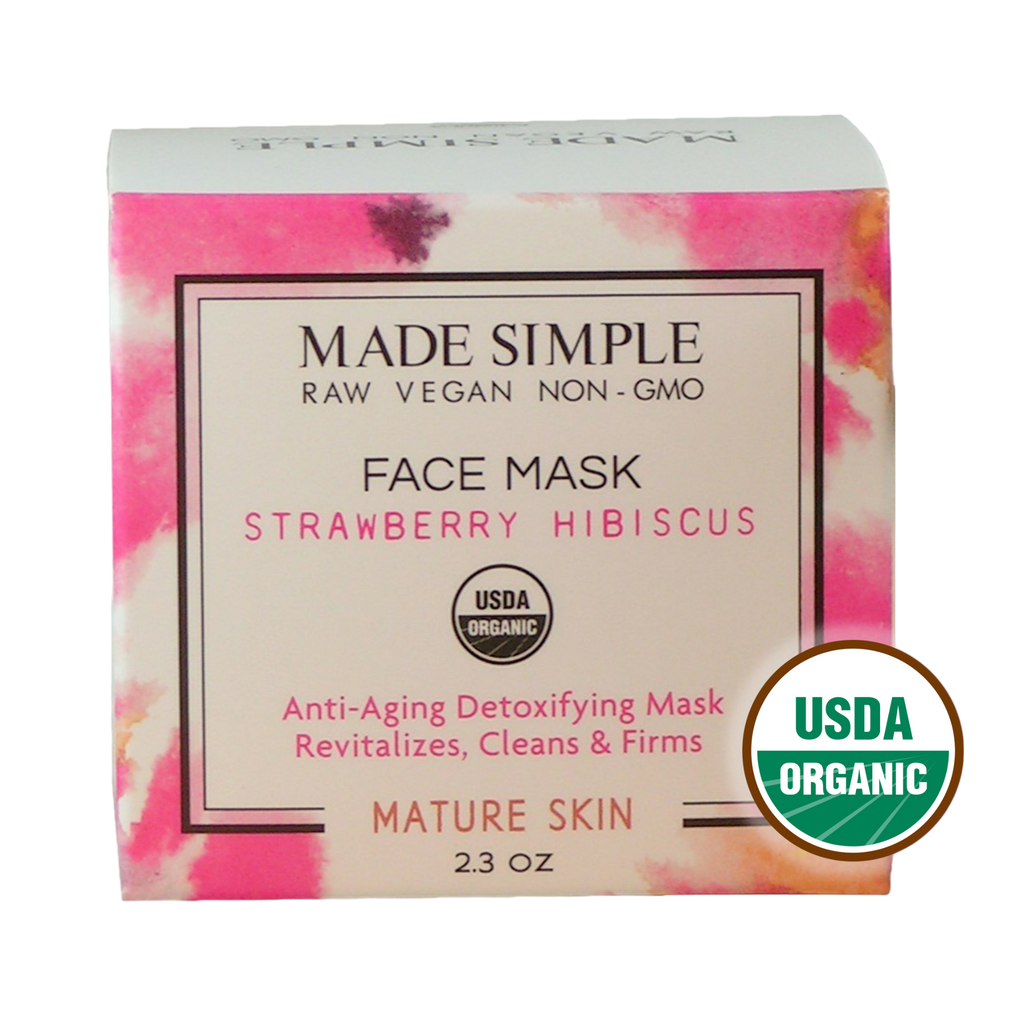Strawberry Hibiscus Face Mask for Mature Skin - Certified Organic, Vegan & Cruelty-free-3