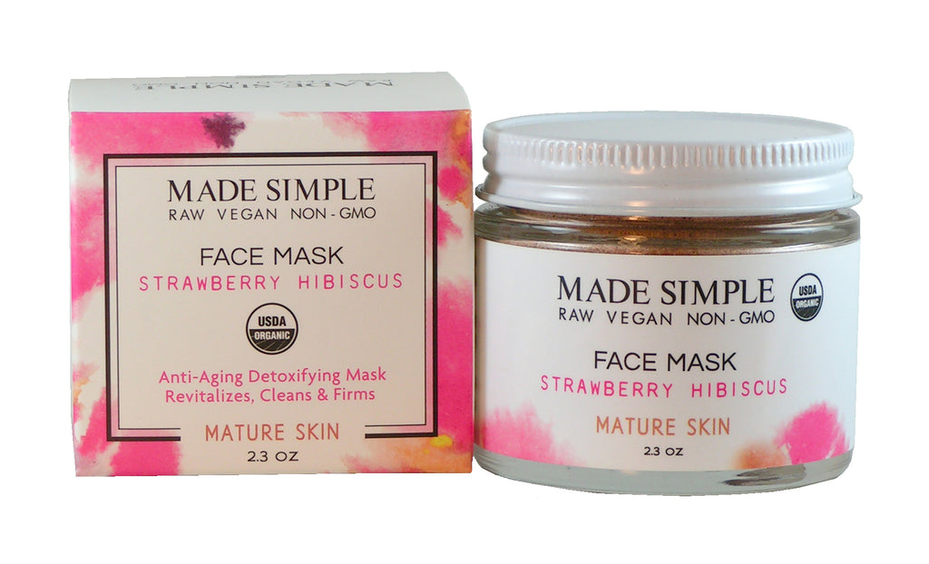 Strawberry Hibiscus Face Mask for Mature Skin - Certified Organic, Vegan & Cruelty-free-5