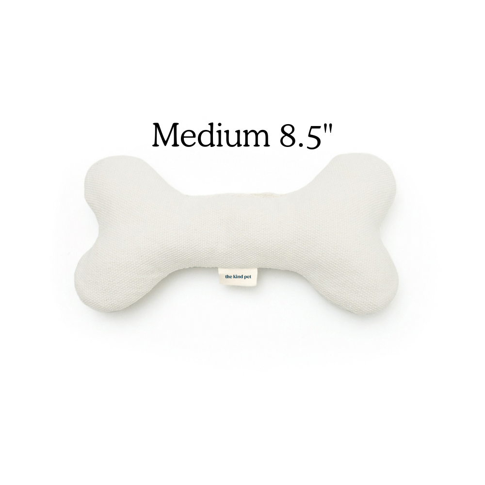 Boba & Vespa Plush Hemp Dog Bone Toy for Gentle Chewers – Soft & Squeaker Free