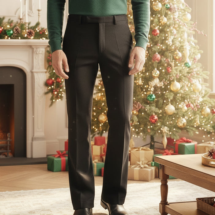 Saint Perry Men's Luxury Wool Flare Trousers - Timeless Elegance with Modern Flair