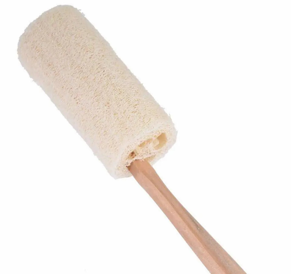 Natural Loofah Bath Brush - Long Wood Handle
