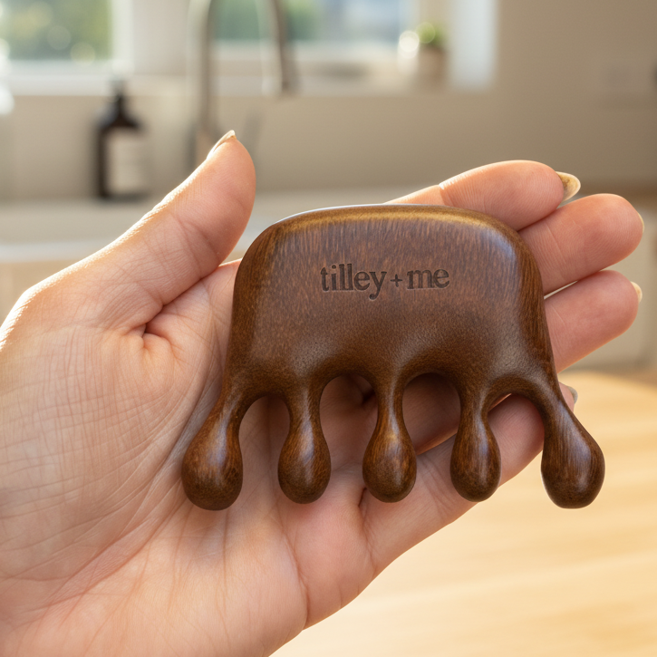 Natural Sandalwood Pet Shedding Relief + Massage Circulation Tool