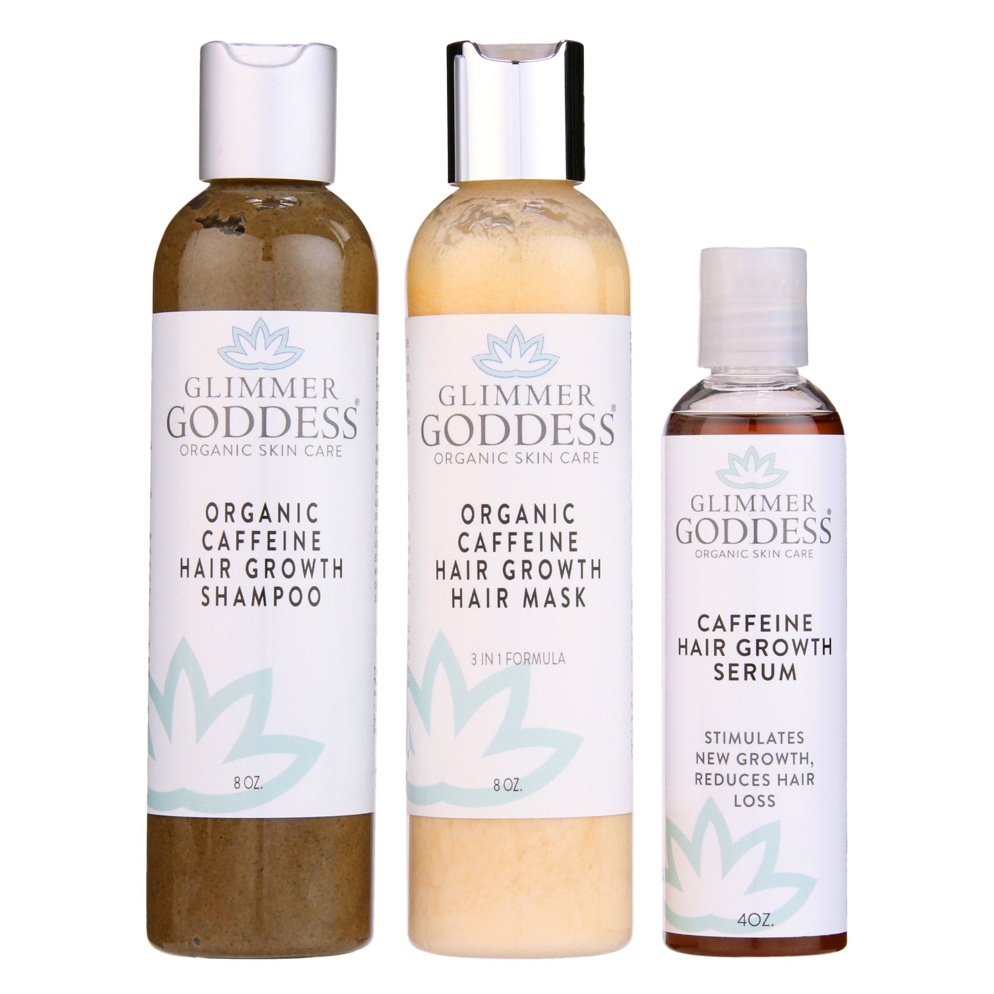 Organic Caffeine Hair Growth Trio – Shampoo, Hair Mask & Serum