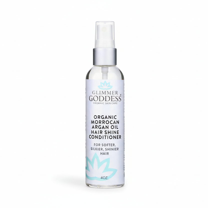 Organic Hair Shine Spray – Frizz Control + Hydration – 4 Oz