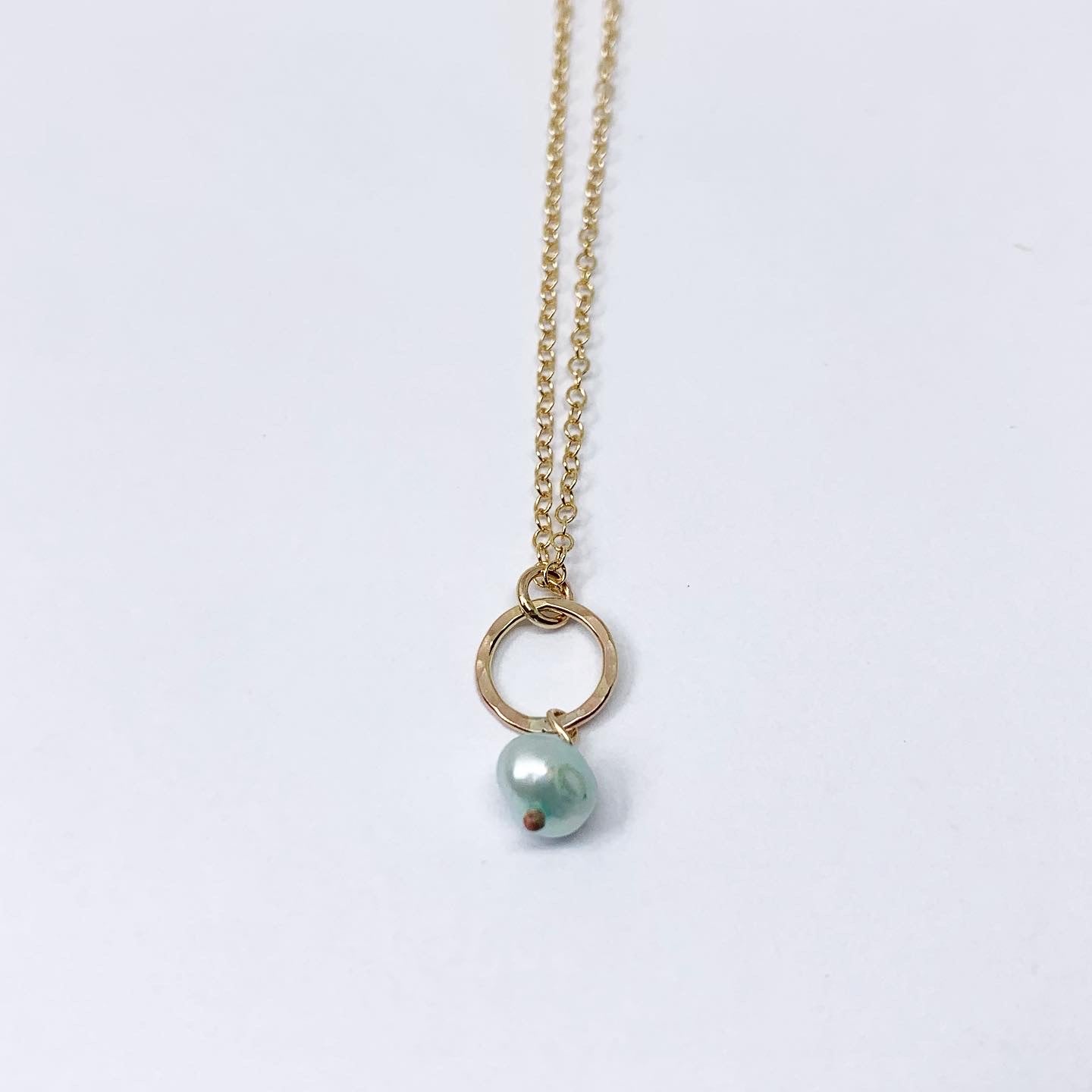 Mermaid Pearl Drop Charm Necklace-7