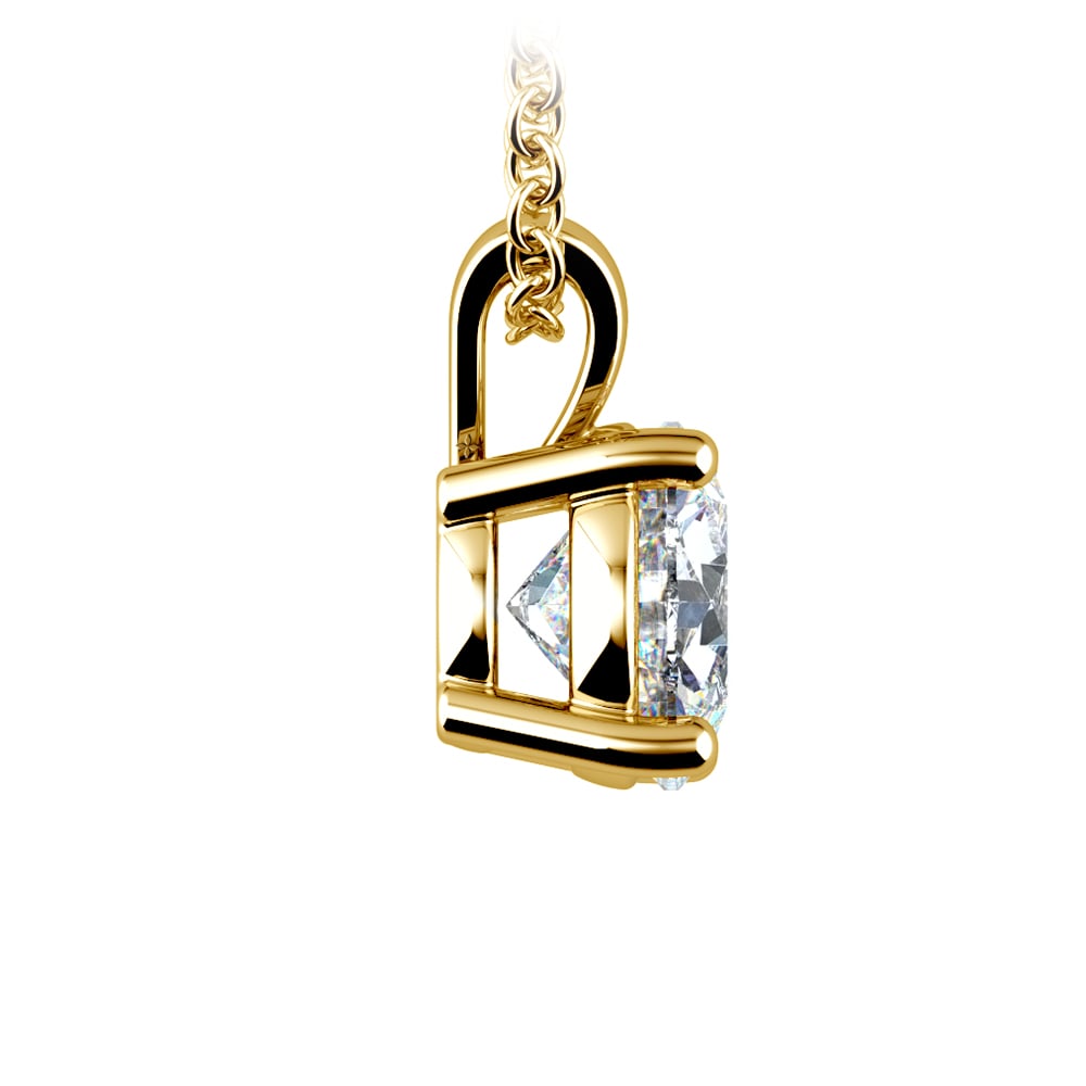 0.5/ 0.75 Ctw Prong Set Round Diamond Pendant In White /Yellow Gold G-VS-4