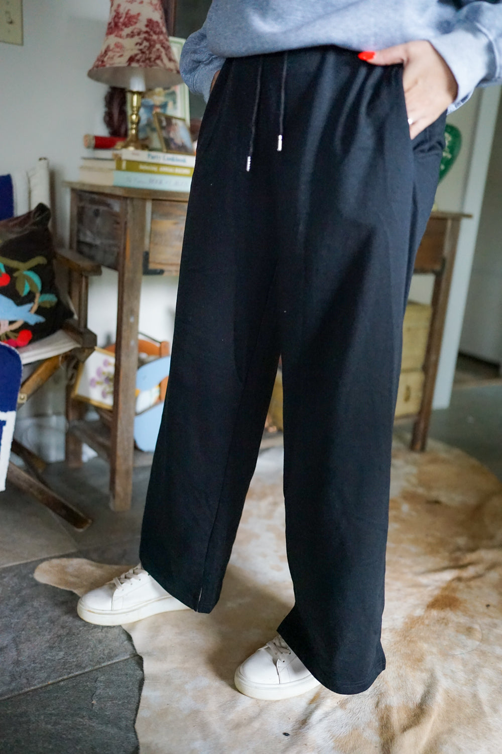 Greta Elastic High Waist Drawstring Sweatpants-4