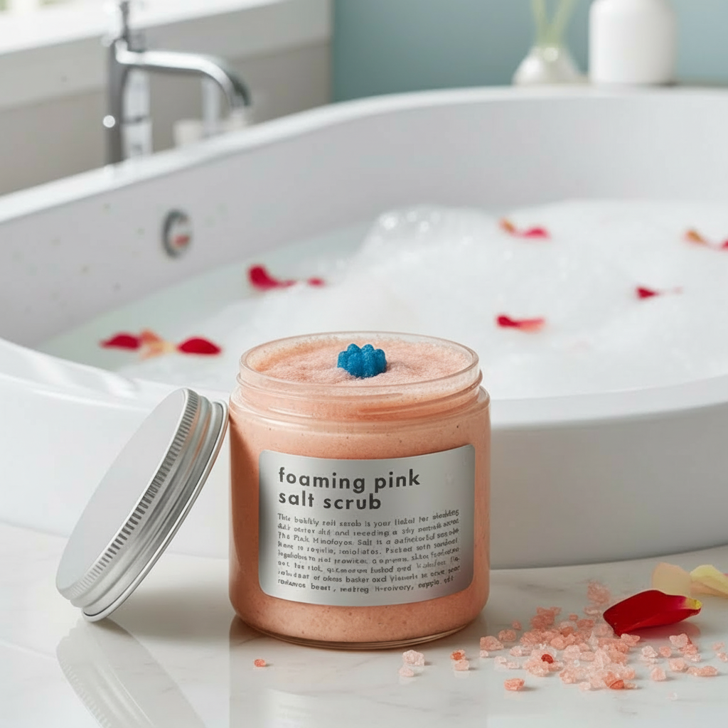 Pink Himalayan Salt & Shea Foaming Scrub-1