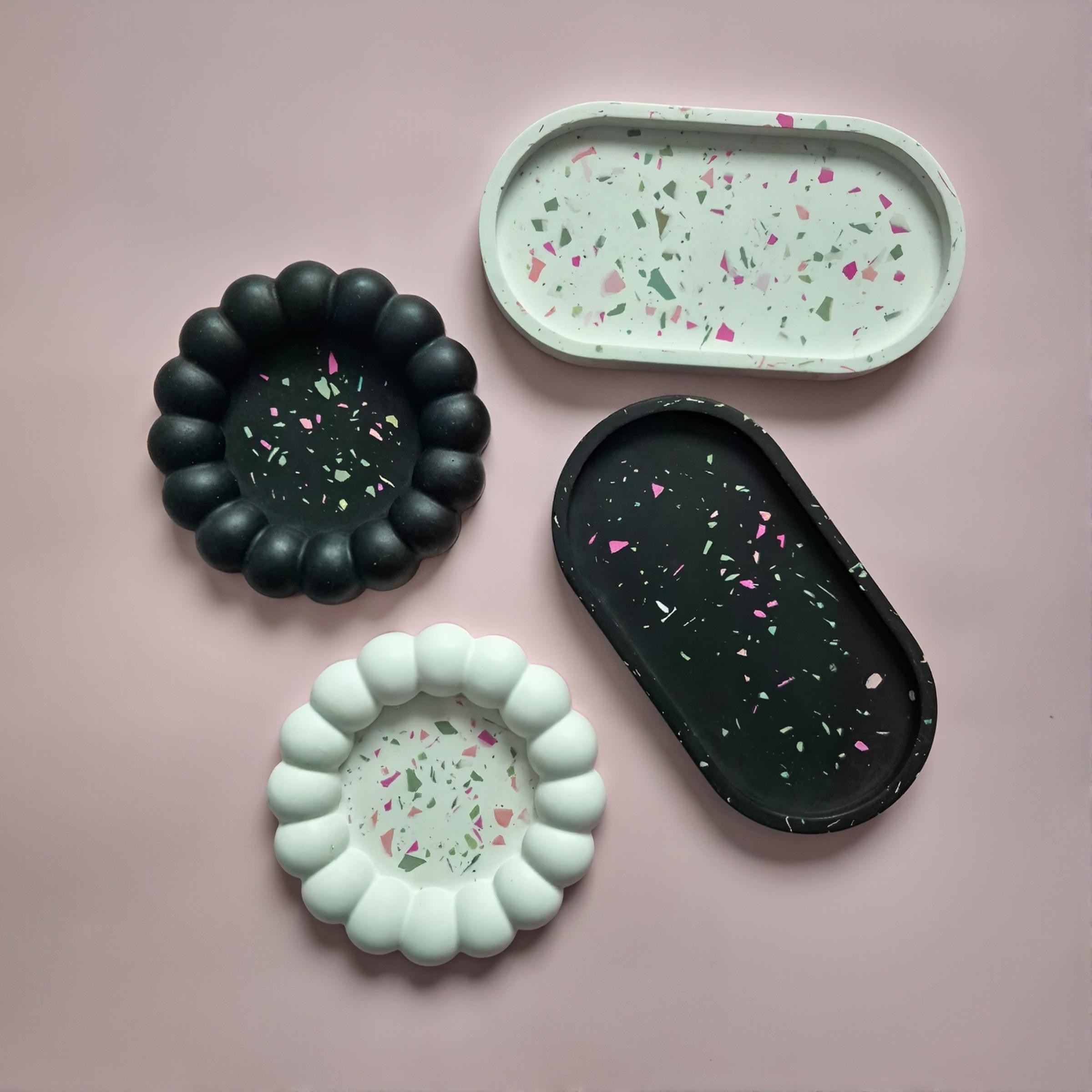 Matching terrazzo trays for couples, Valentine's Day gift-0