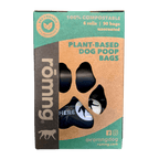 compostable plant-based dog poop bags + bamboo dispenser