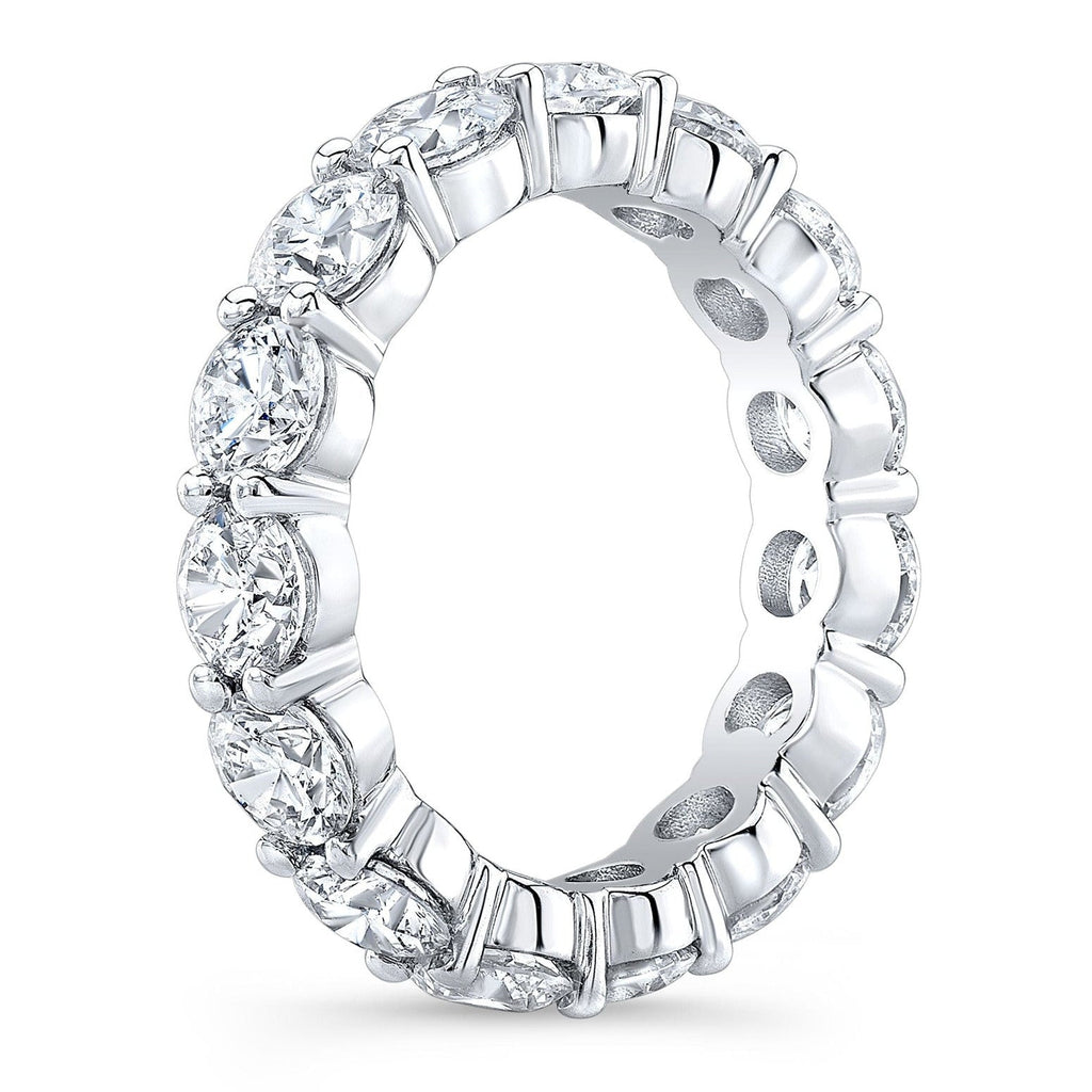 5.00 CTW Created Moissanite Eternity Band in 14k Gold Overlay – Round Cut Classic Ring-0