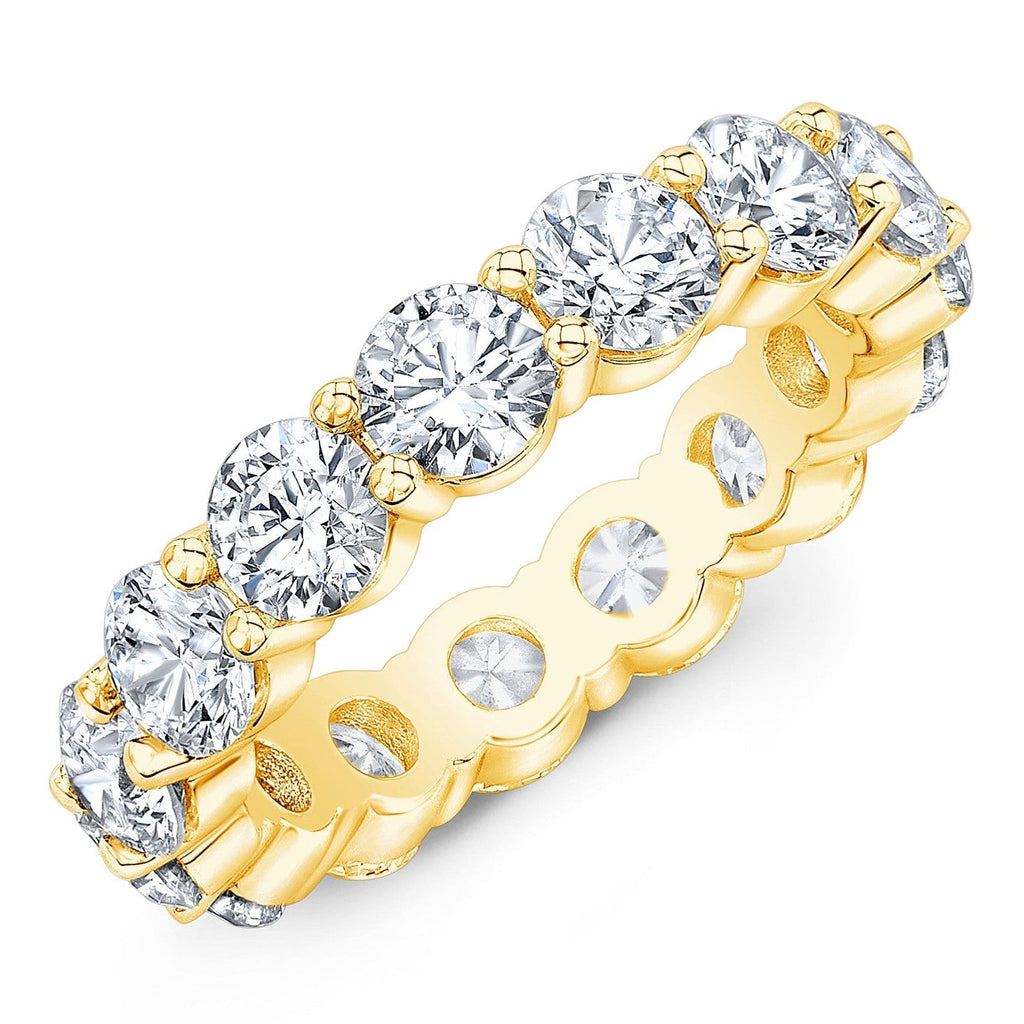 5.00 CTW Created Moissanite Eternity Band in 14k Gold Overlay – Round Cut Classic Ring-4