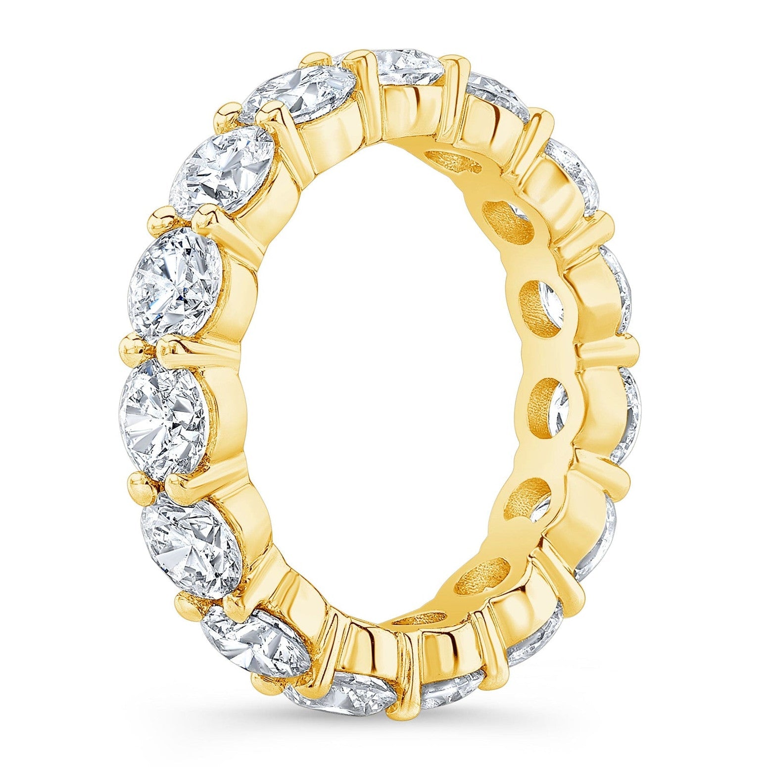5.00 CTW Created Moissanite Eternity Band in 14k Gold Overlay – Round Cut Classic Ring-3